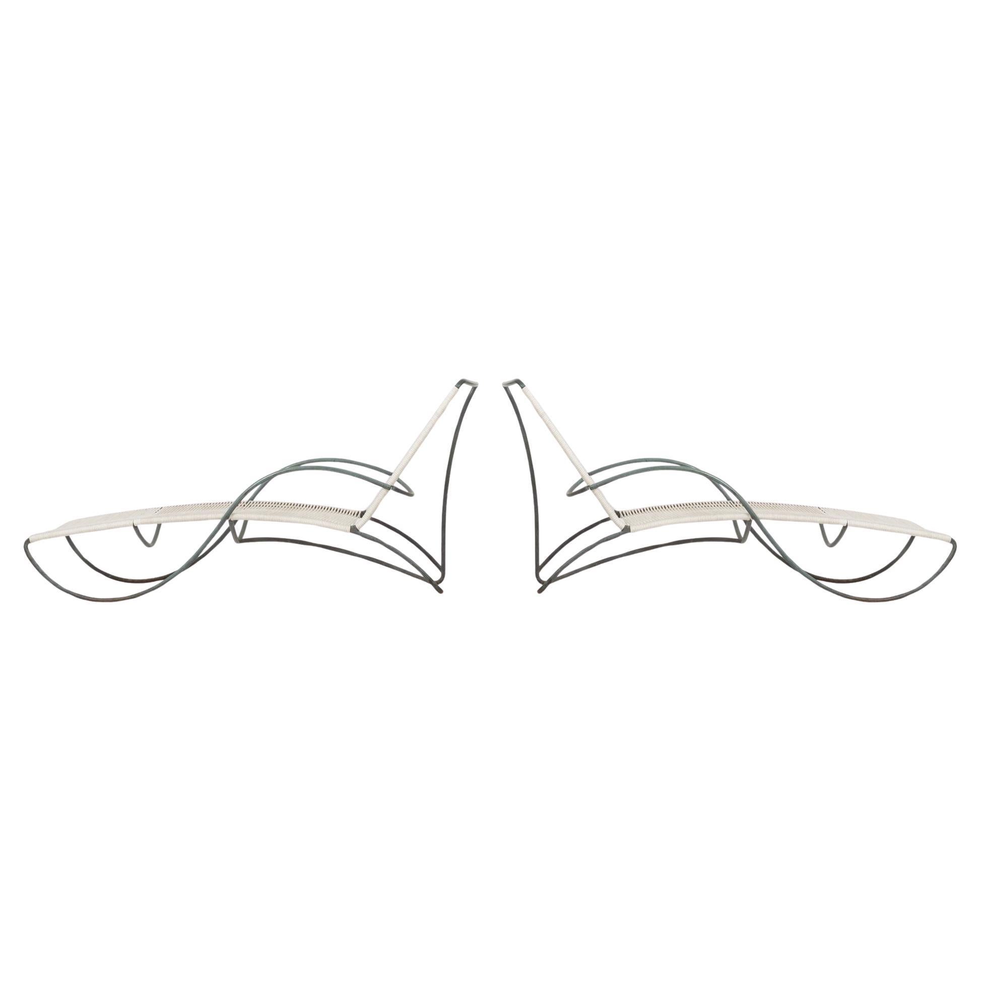 Pair of Walter Lamb Bronze Chaise Lounges for Brown Jordan, Model C-4700, 1960 in vendita
