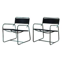 Pair of Walter Lamb for Brown Jordan Bronze Patio Wide Lounge Chairs