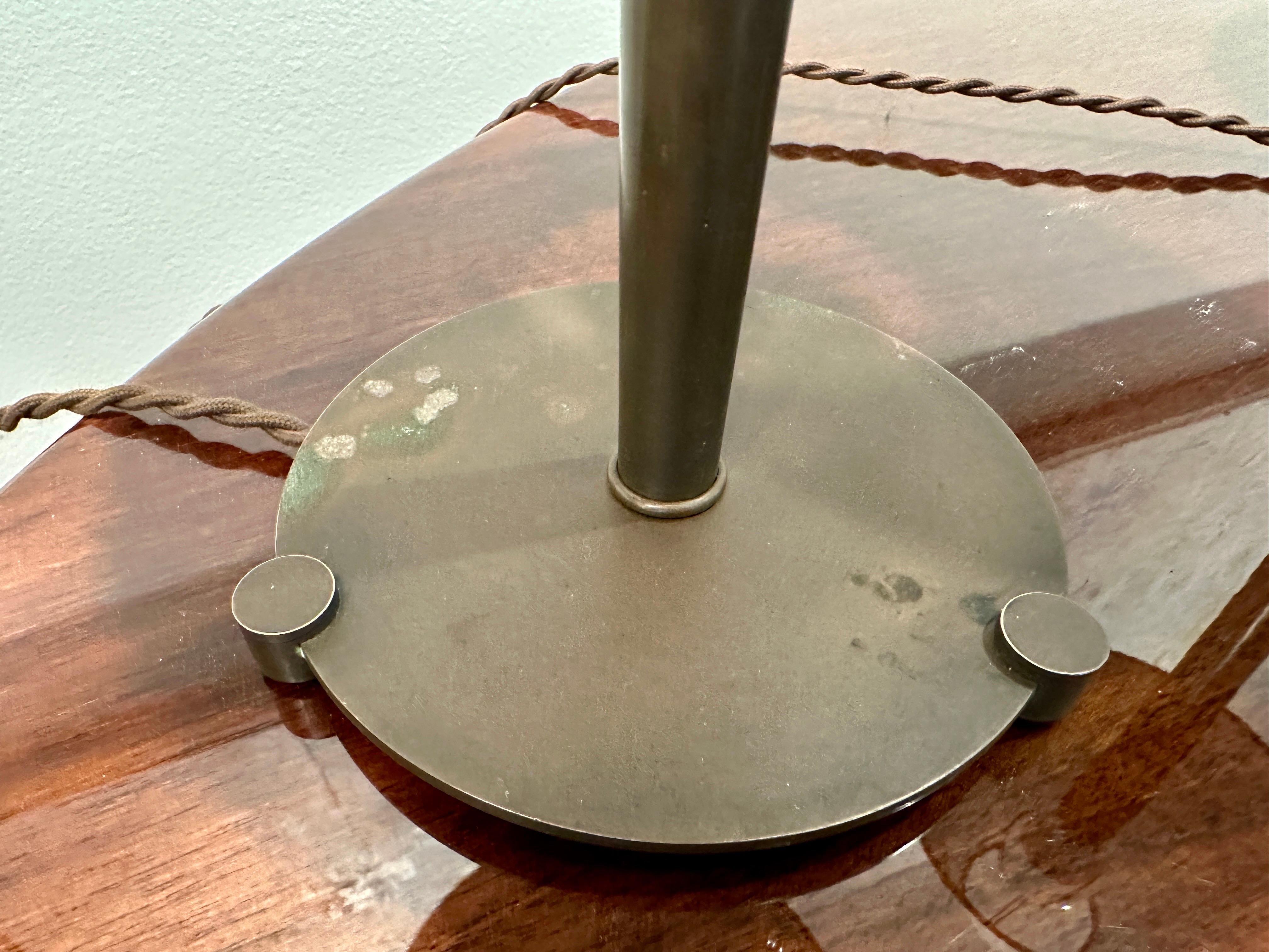 Pair of Walter Von Nessen Studio Bronze Table Lamps 1940's 3