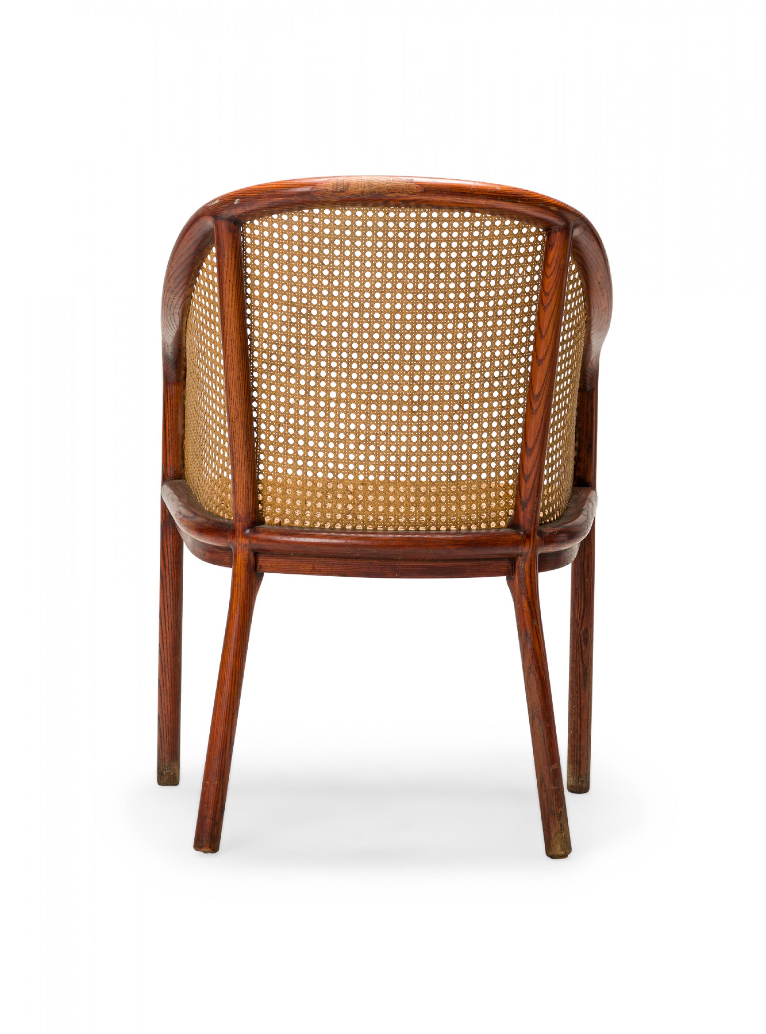 Wood Pair of Ward Bennett American Mid-Century Steam Bent Ash and Cane Armchairs For Sale