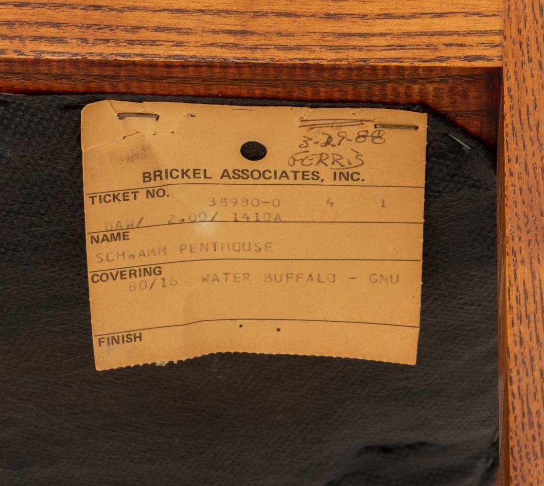 Pair of Ward Bennett for Brickel Leather Tub Chairs In Good Condition In Astoria, NY