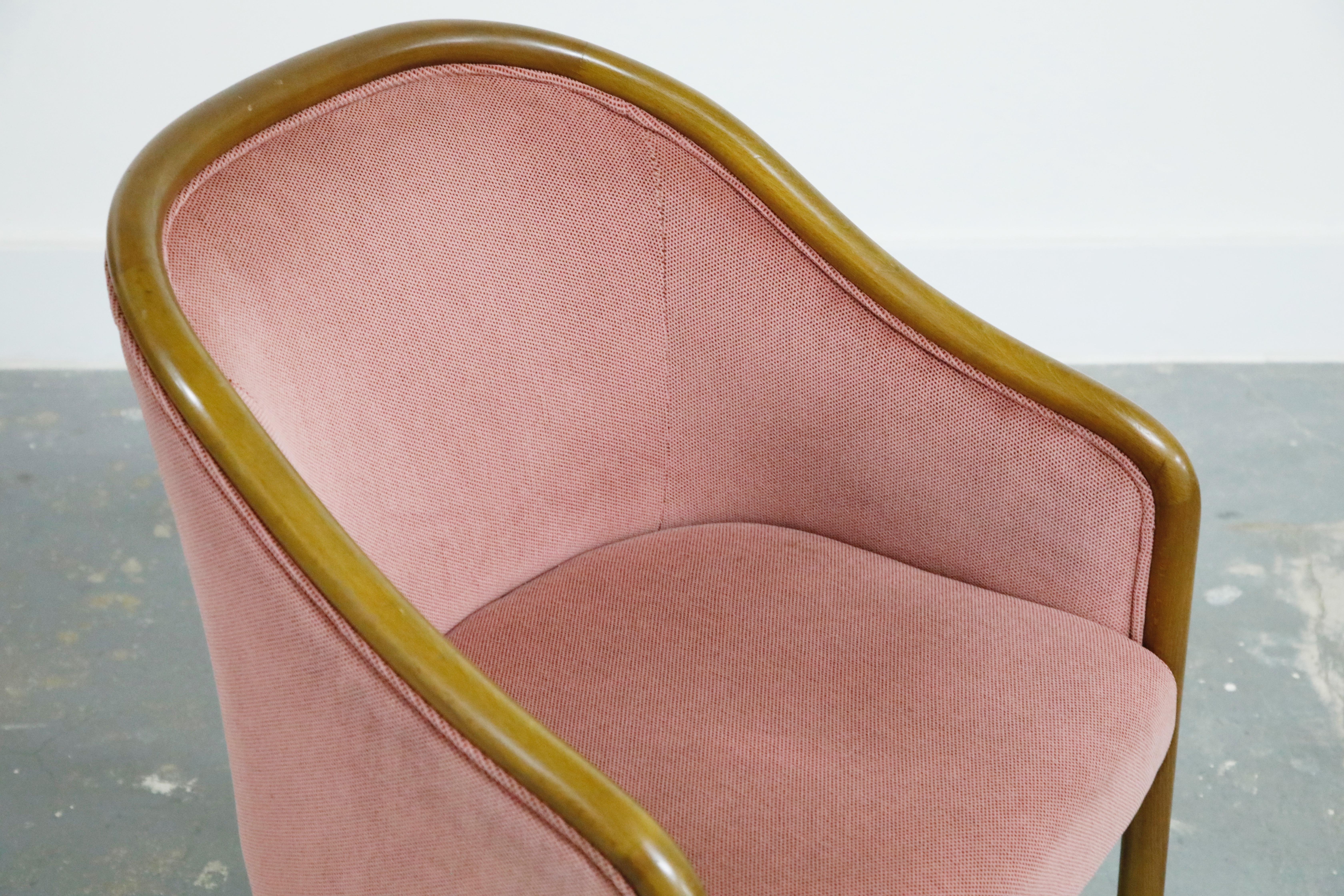 Pair of Ward Bennett for Brickell Associates Pink Velvet Armchairs, circa 1970 7