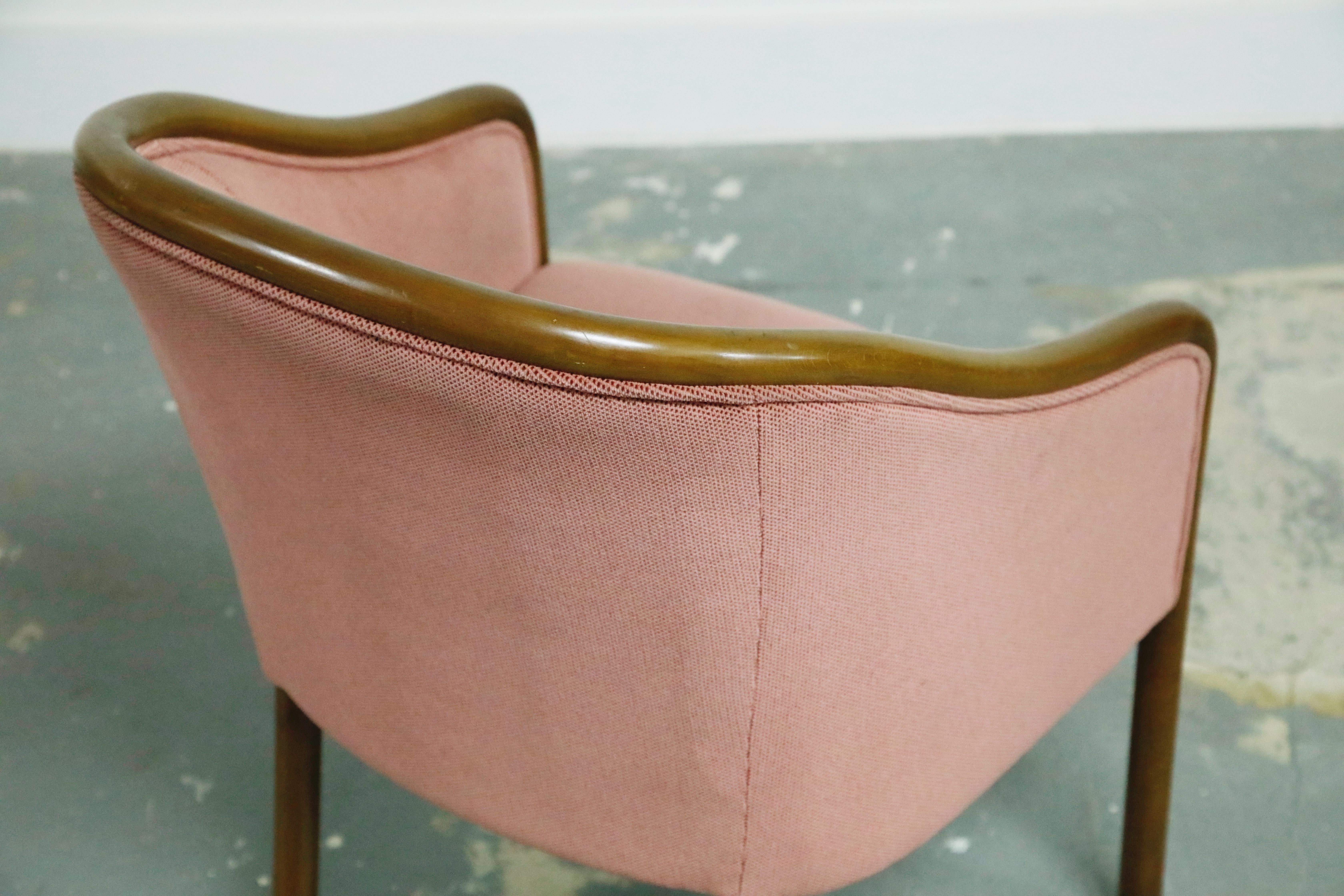 Pair of Ward Bennett for Brickell Associates Pink Velvet Armchairs, circa 1970 13