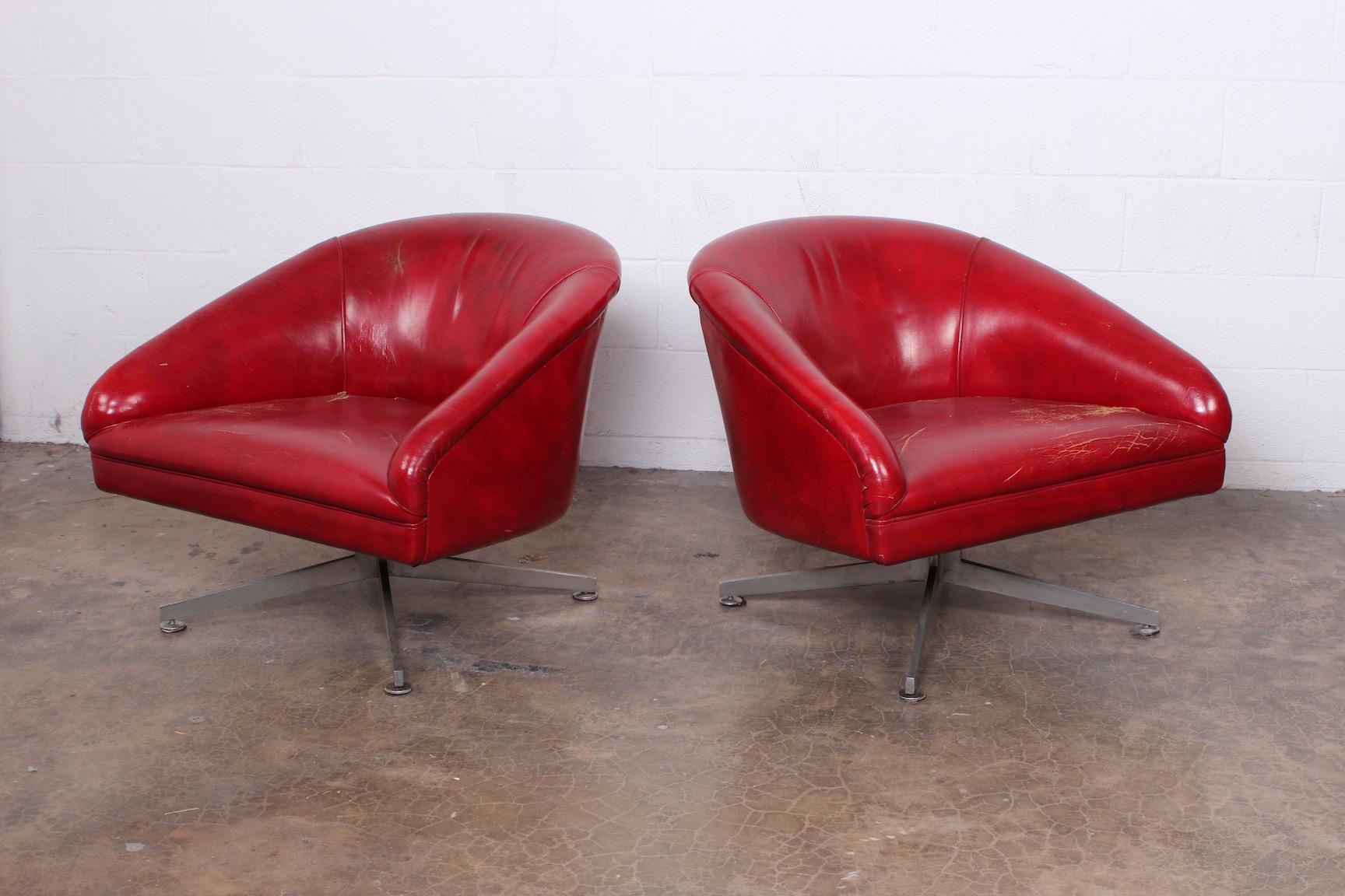 Mid-20th Century Pair of Ward Bennett Lounge Chairs