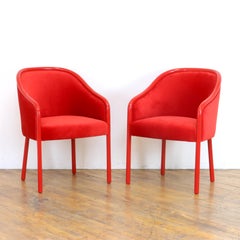 Pair of Ward Bennett Monochrome Barrel Chairs