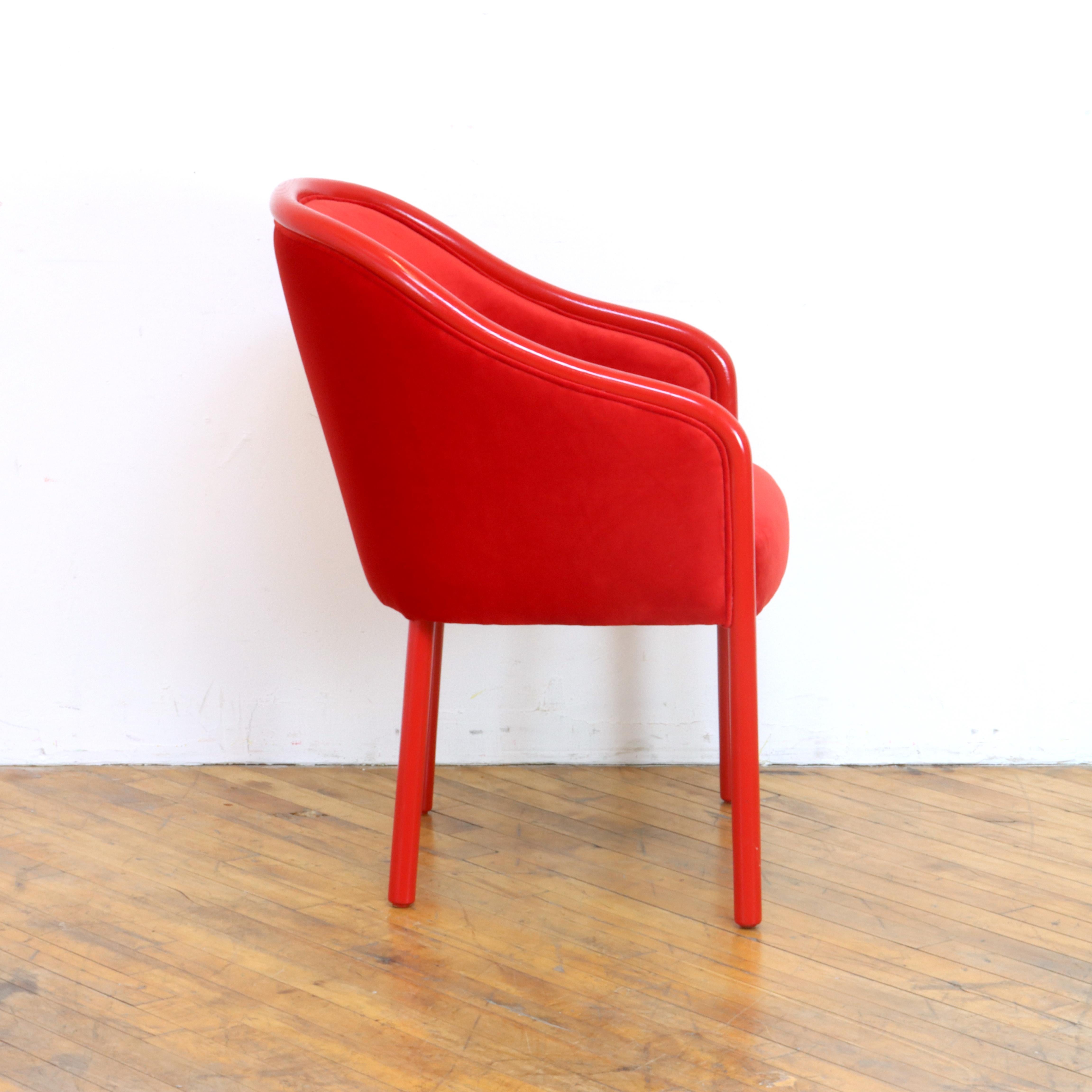 Late 20th Century Pair of Ward Bennett Monochrome Barrel Chairs For Sale