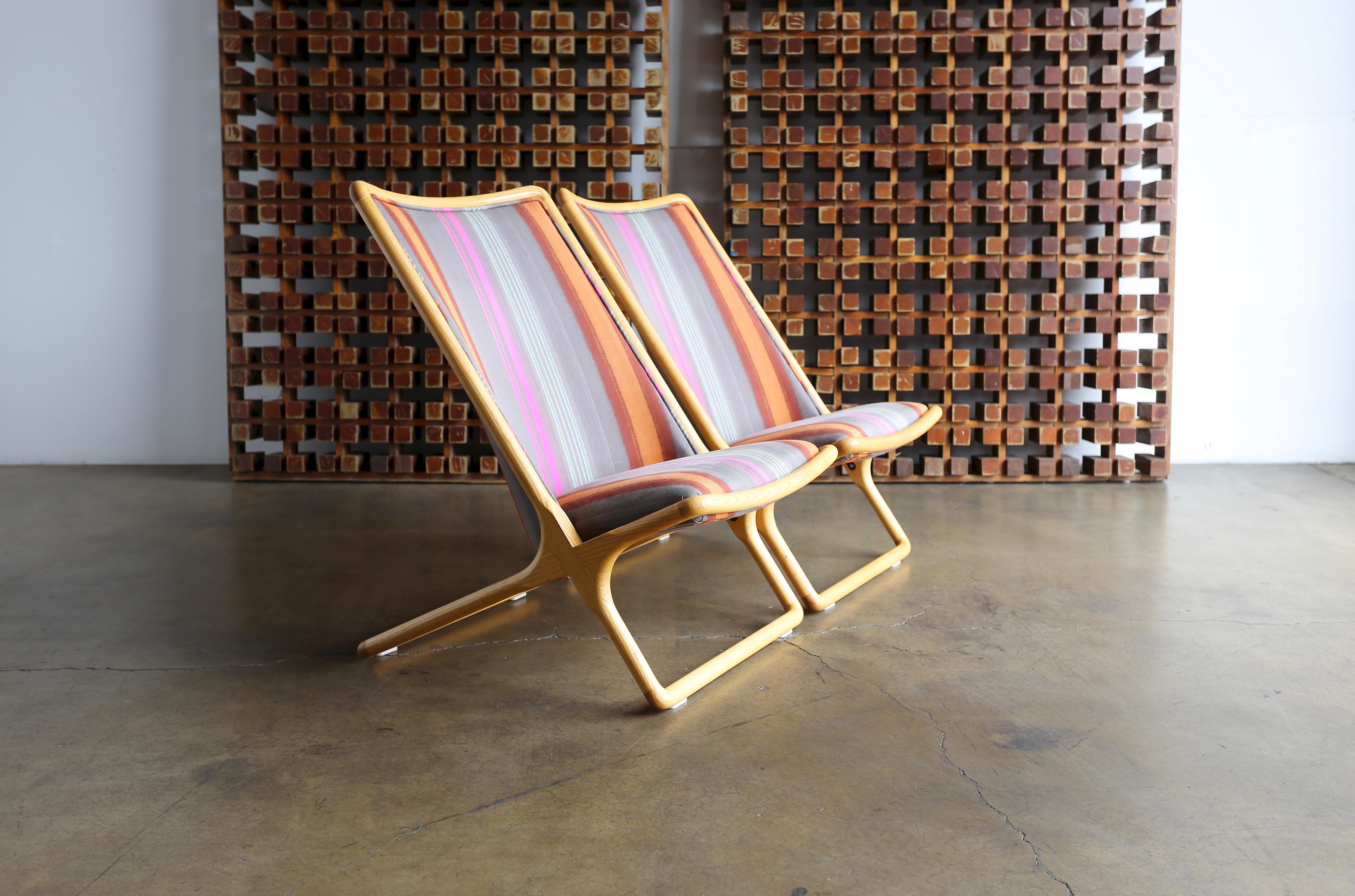 Mid-Century Modern Pair of Ward Bennett 'Scissor Chairs' for Brickel Associates