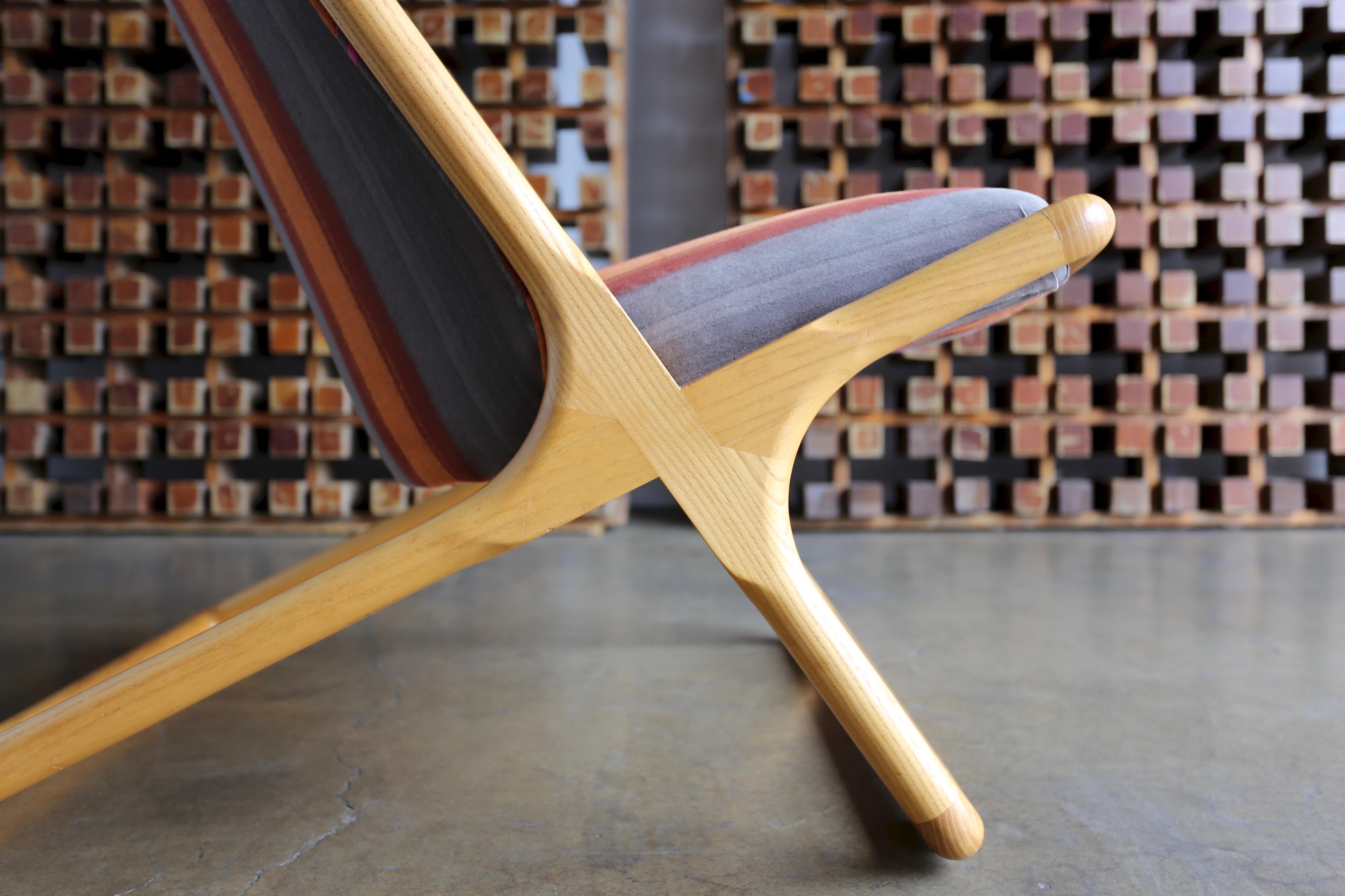 American Pair of Ward Bennett 'Scissor Chairs' for Brickel Associates