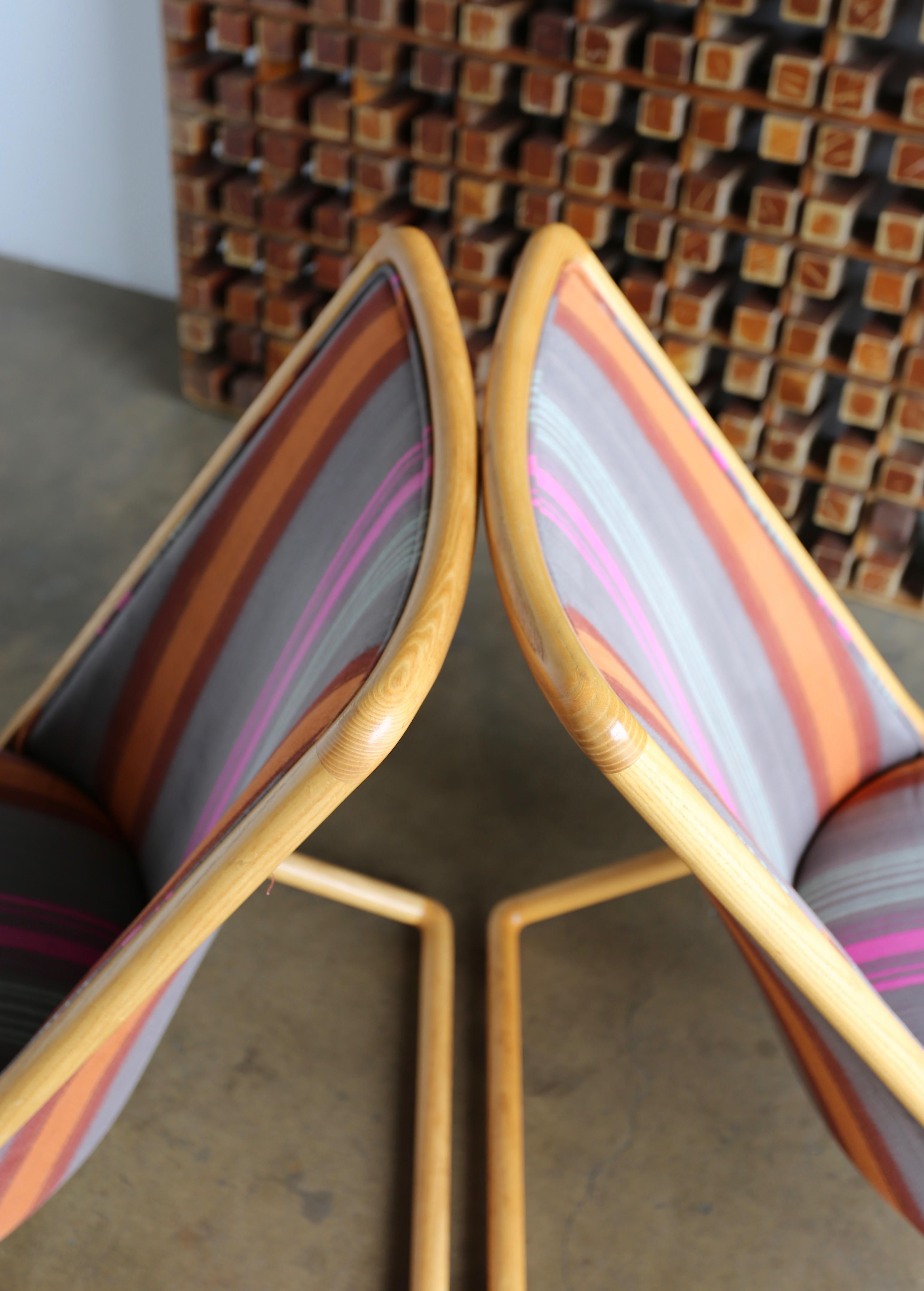 Pair of Ward Bennett 'Scissor Chairs' for Brickel Associates 1