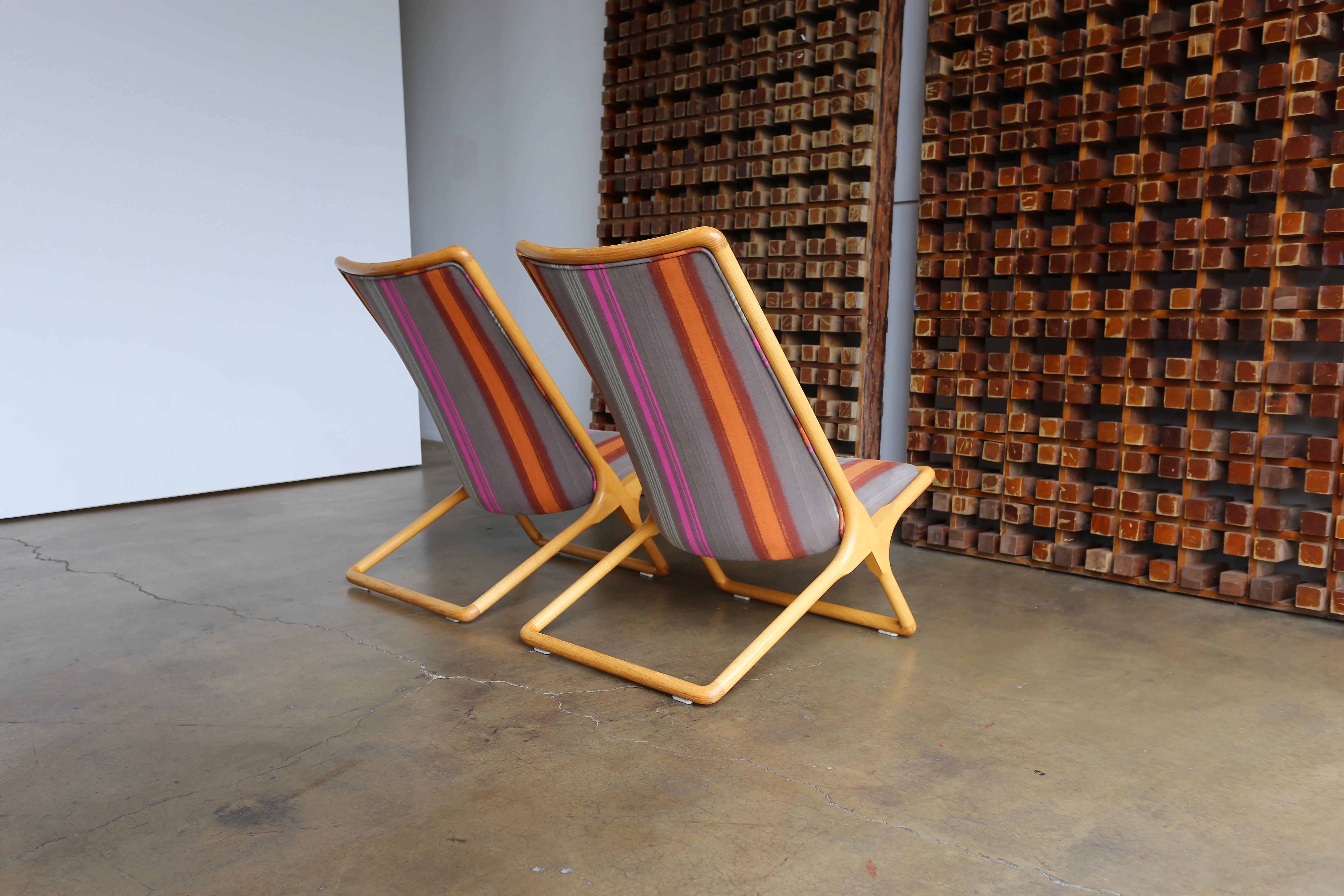 Pair of Ward Bennett 'Scissor Chairs' for Brickel Associates 2