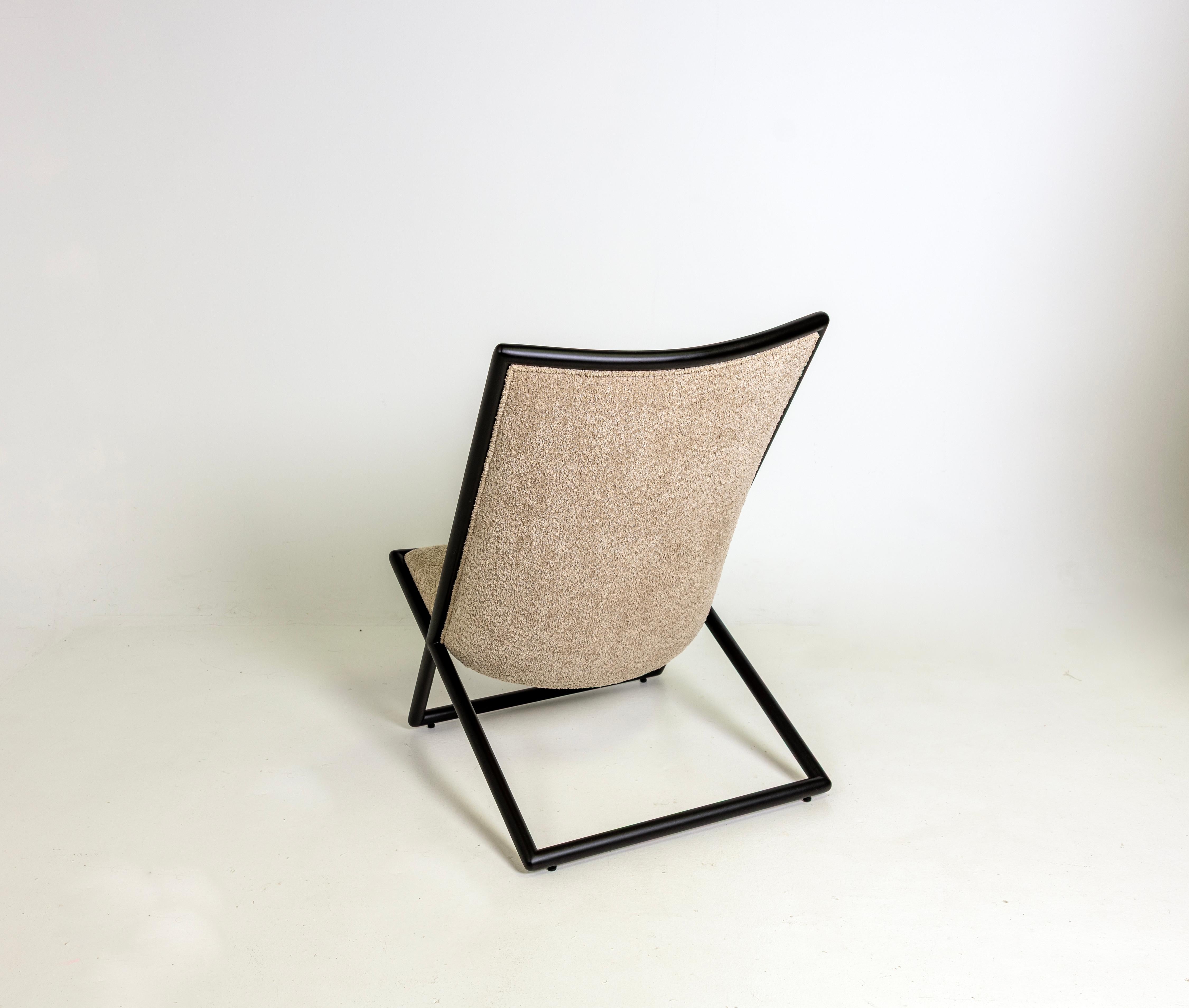 Paire de chaises longues Scissor de Ward Bennett, Geiger, noires, Boucle en vente 3