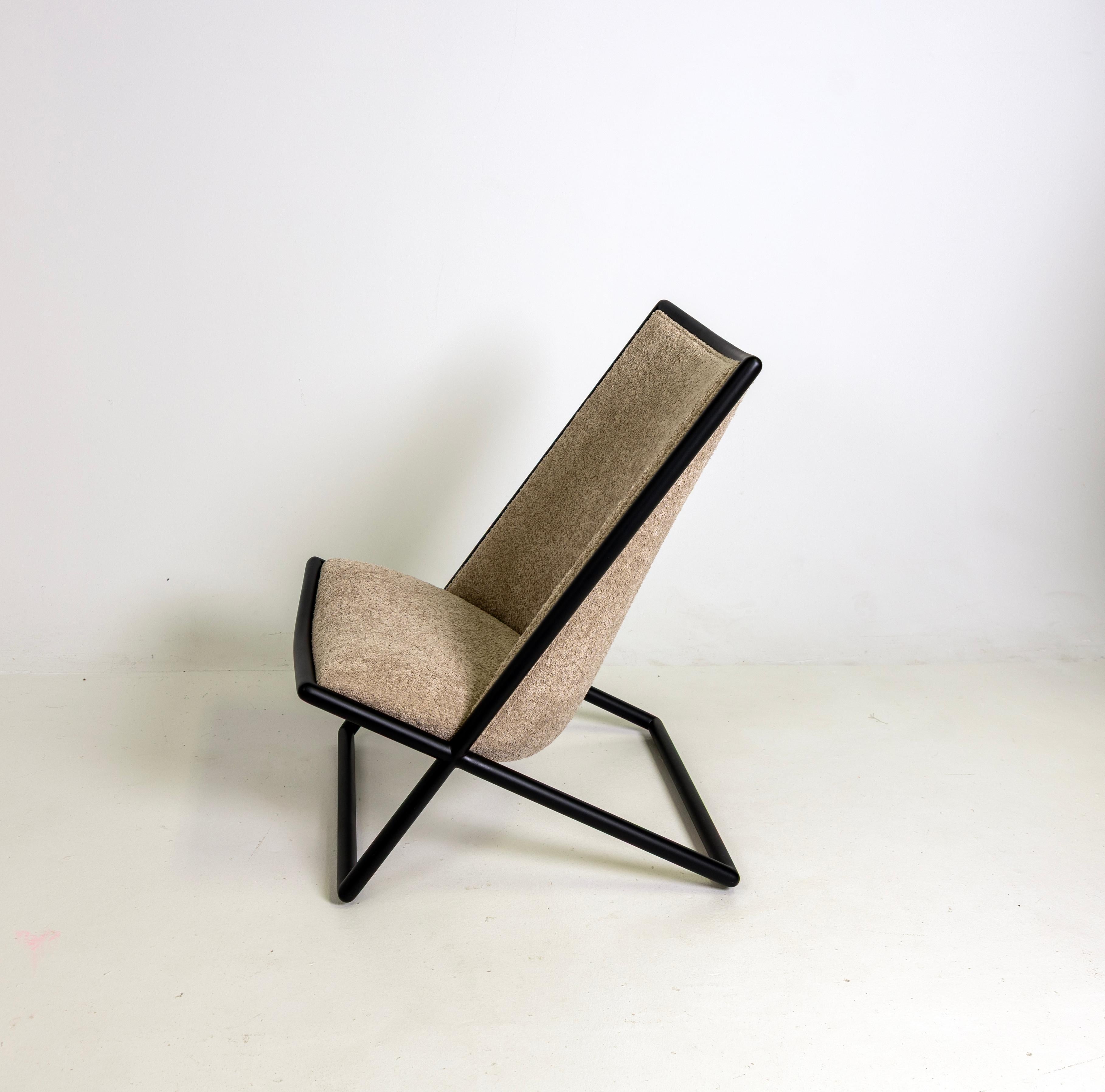 Paire de chaises longues Scissor de Ward Bennett, Geiger, noires, Boucle en vente 4