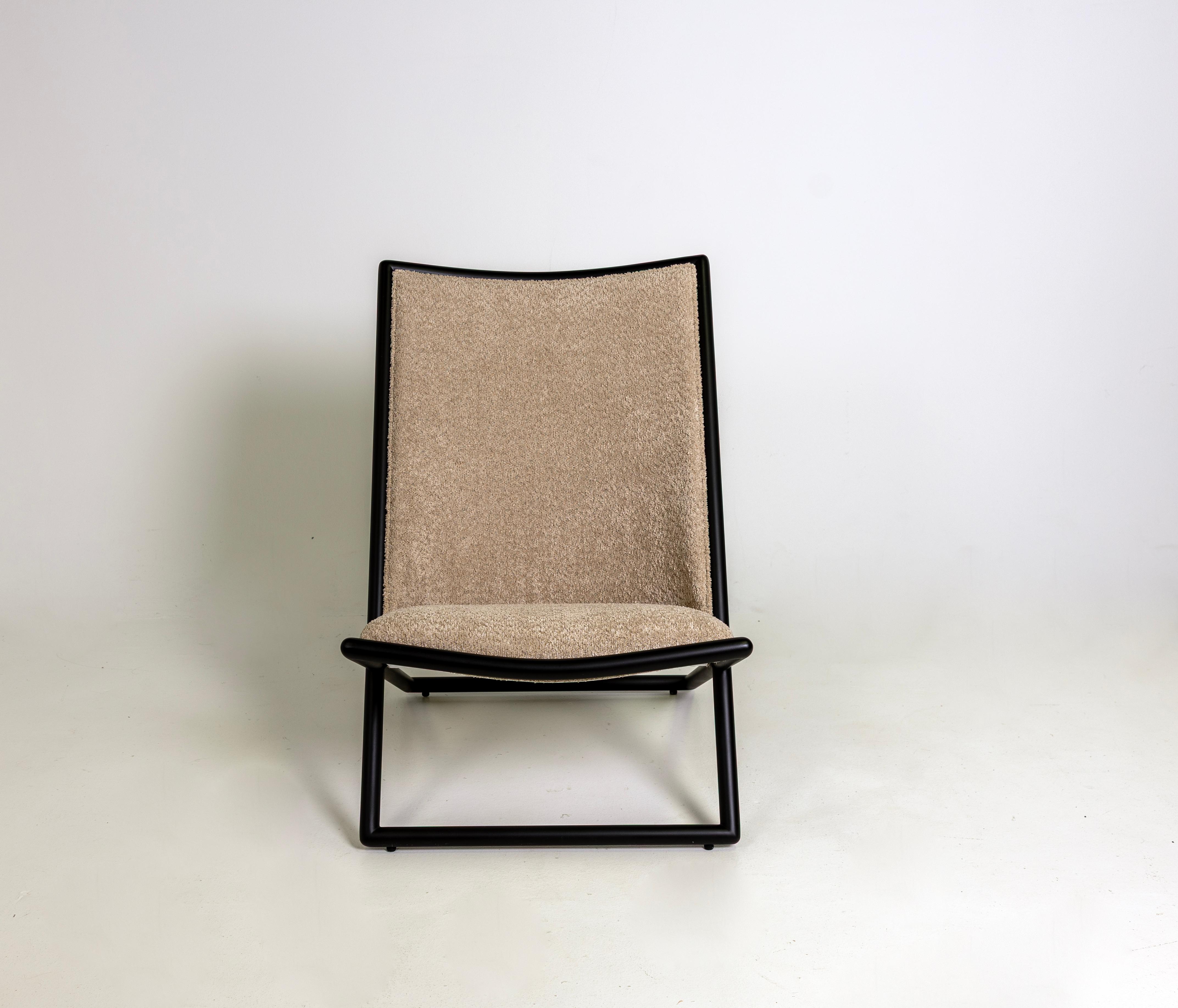 Paire de chaises longues Scissor de Ward Bennett, Geiger, noires, Boucle en vente 6