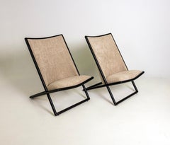 Coppia di sedie da salotto Ward Bennetts "Scissor", Geiger, Nero, Boucle