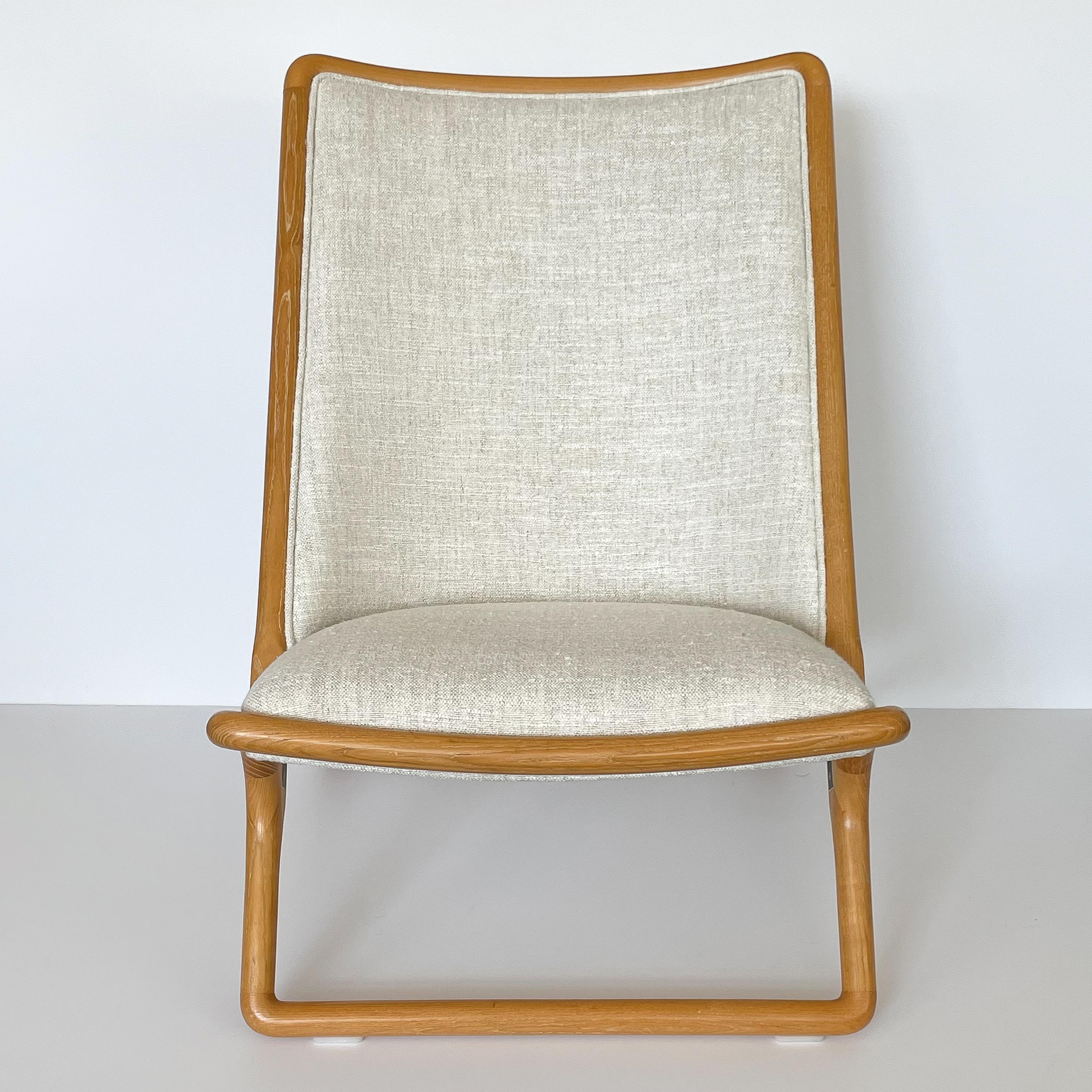 Fabric Pair of Ward Bennett Scissor Lounge Chairs in Ash