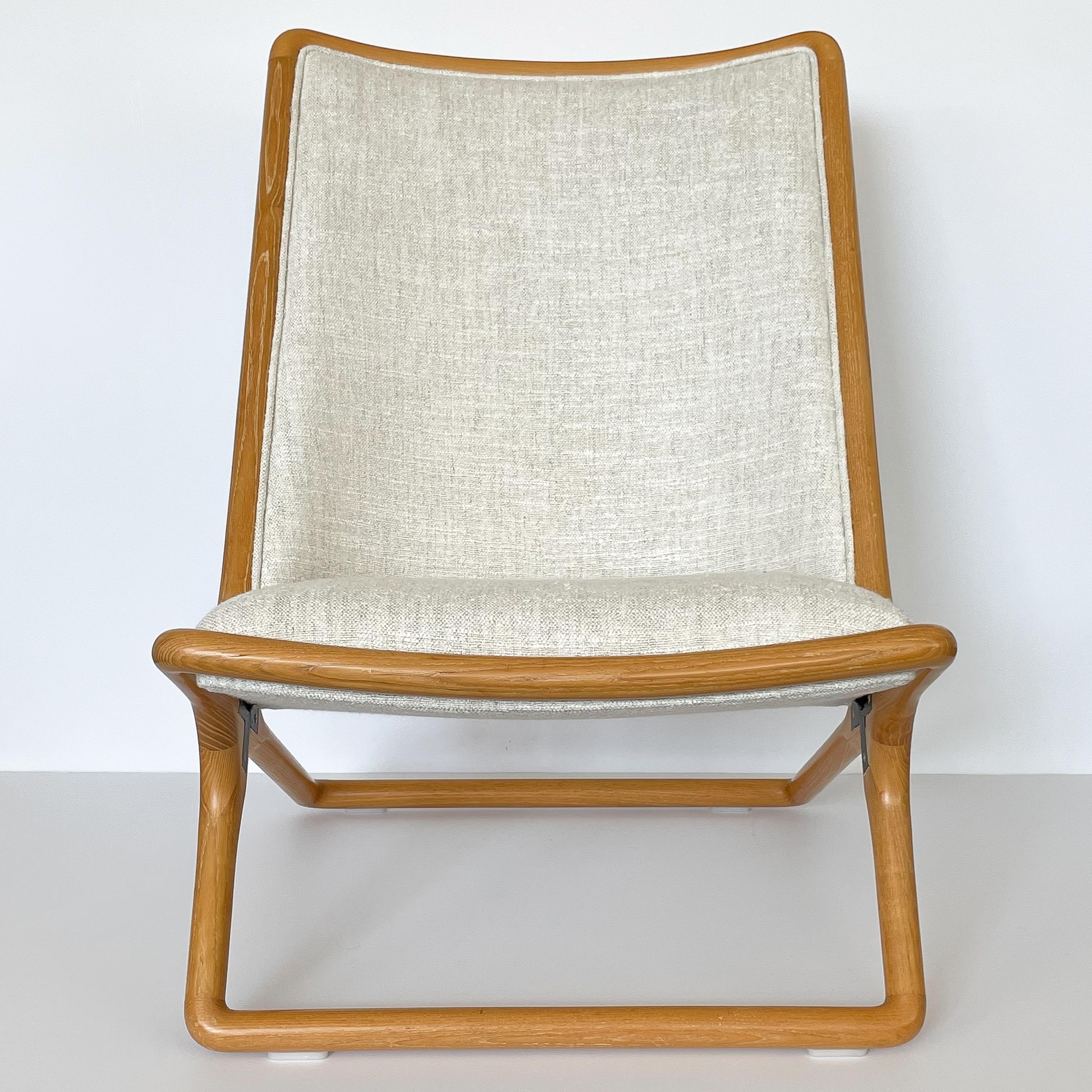 Pair of Ward Bennett Scissor Lounge Chairs in Ash 1