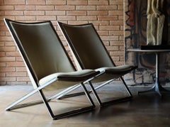 Pair of Ward Bennett “Scissor” Lounge Chairs