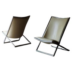 Pair of Ward Bennett “Scissor” Lounge Chairs