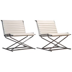 Pair of Ward Bennett Sled Chairs