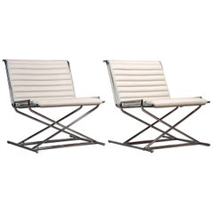 Pair of Ward Bennett Sled Chairs