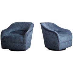 Pair of Ward Bennett Swivel Chairs