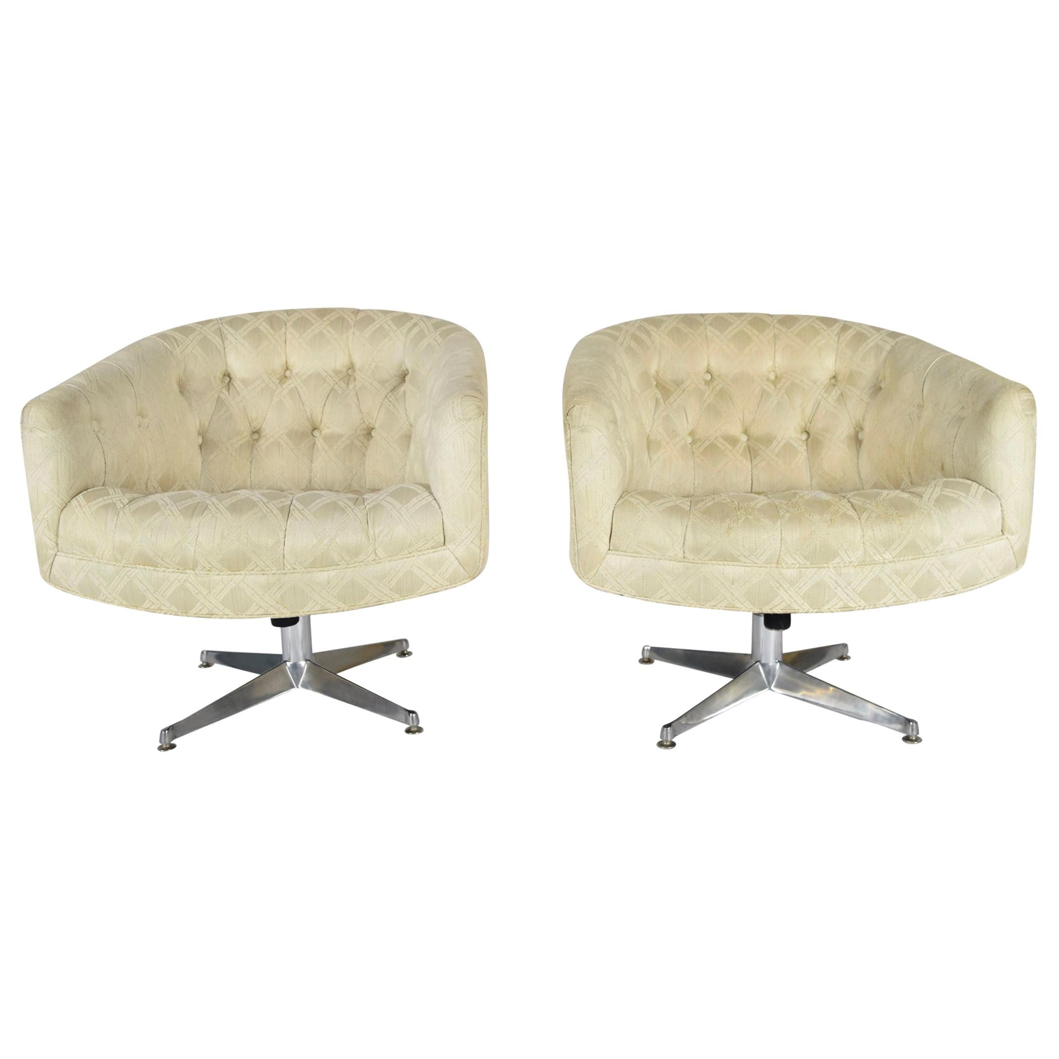 Pair Of Swivel Club Chairs By Ward at 1stDibs