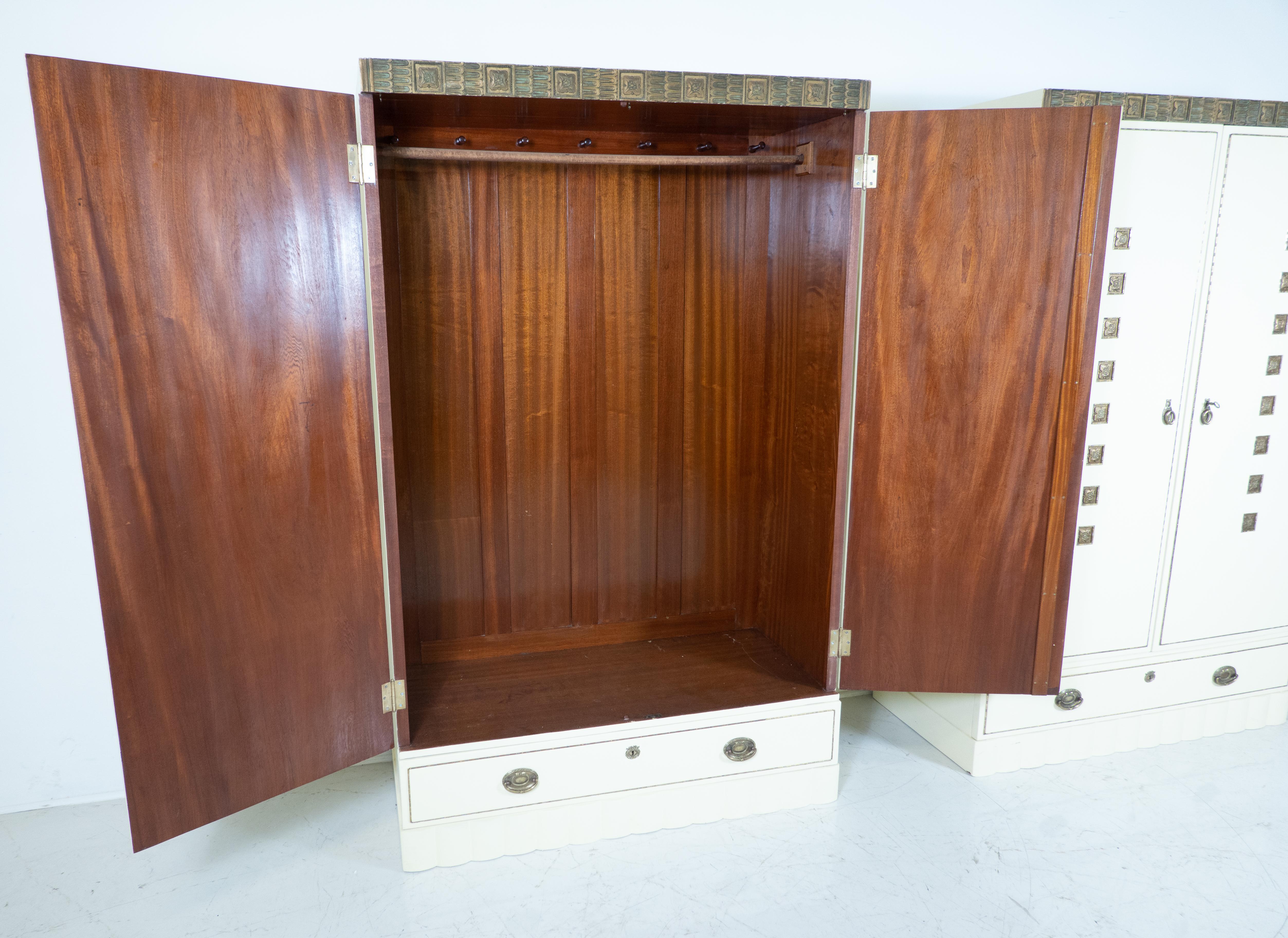 Pair of Wardrobes, Austro Hungarian,  Viennese secession style, 1900s For Sale 4