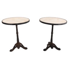 Pair of Waridons with Iron Base and Marble Top