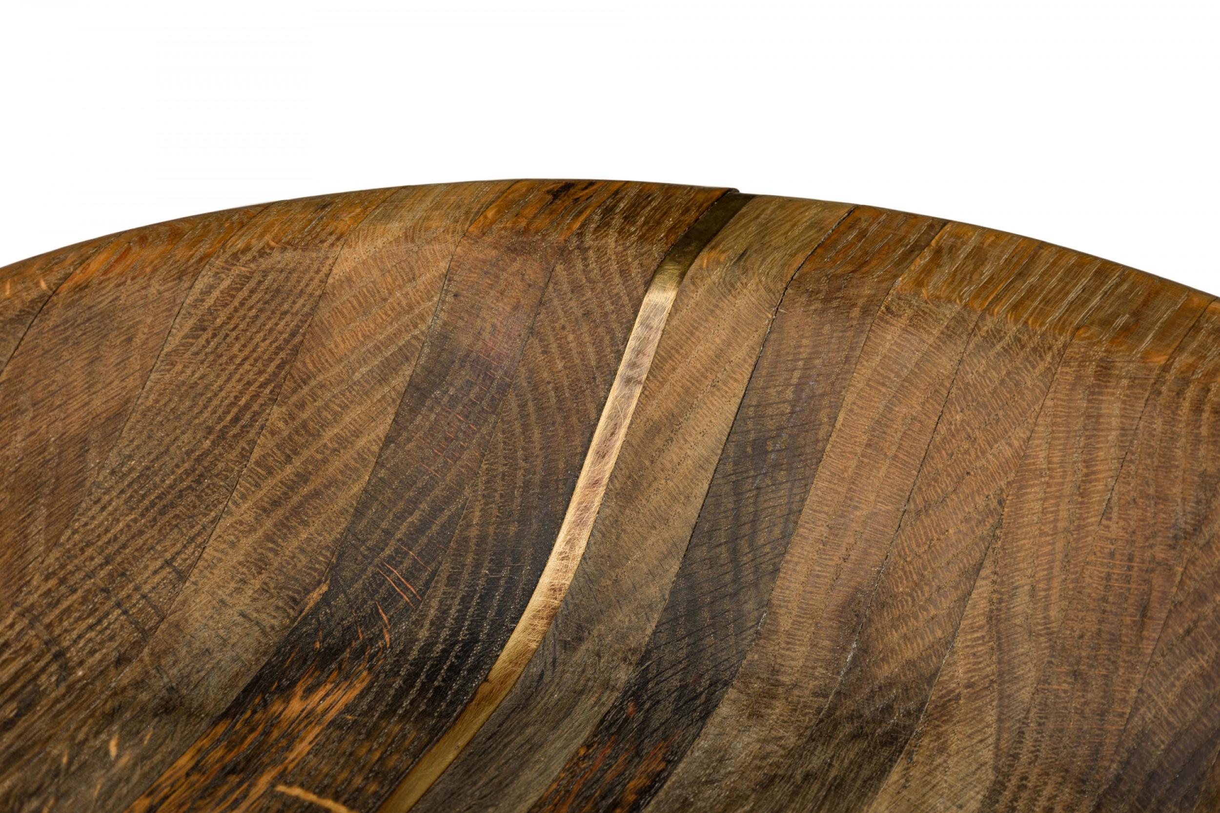 Paar Warren Bacon Messing & Holz Hufeisen Cantilever Barhocker (20. Jahrhundert) im Angebot