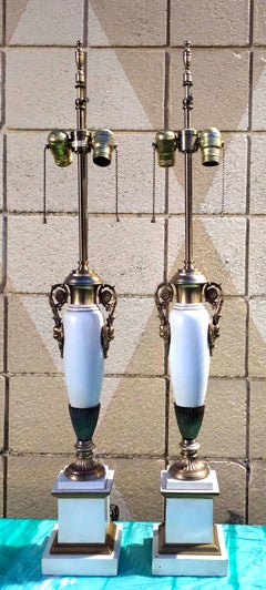 Pair of Warren Kessler Large Columnar Trophy Table Lamps