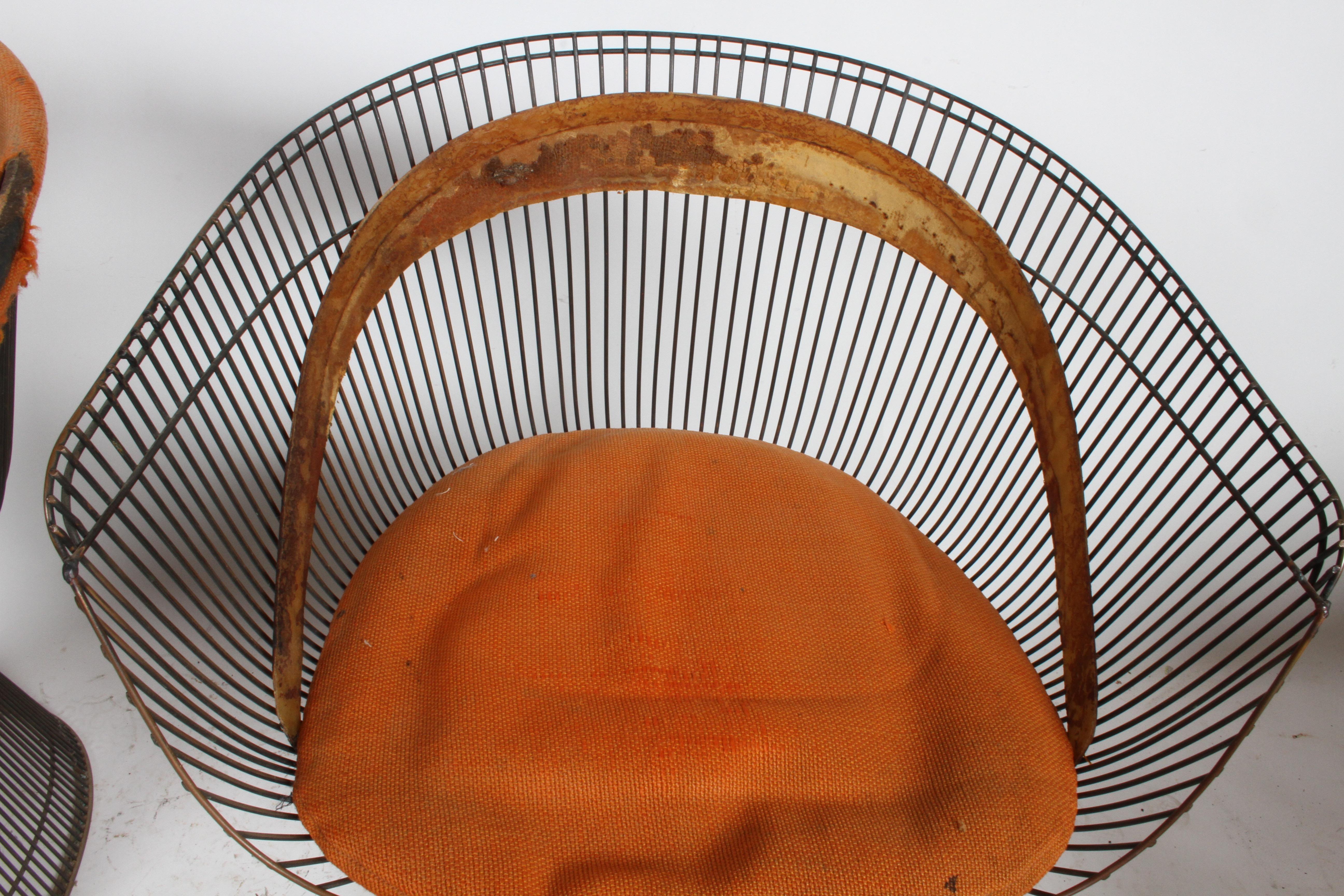Paar Warren Platner Bronze Dining Chair für Knoll:: restaurierungsbedürftig 9