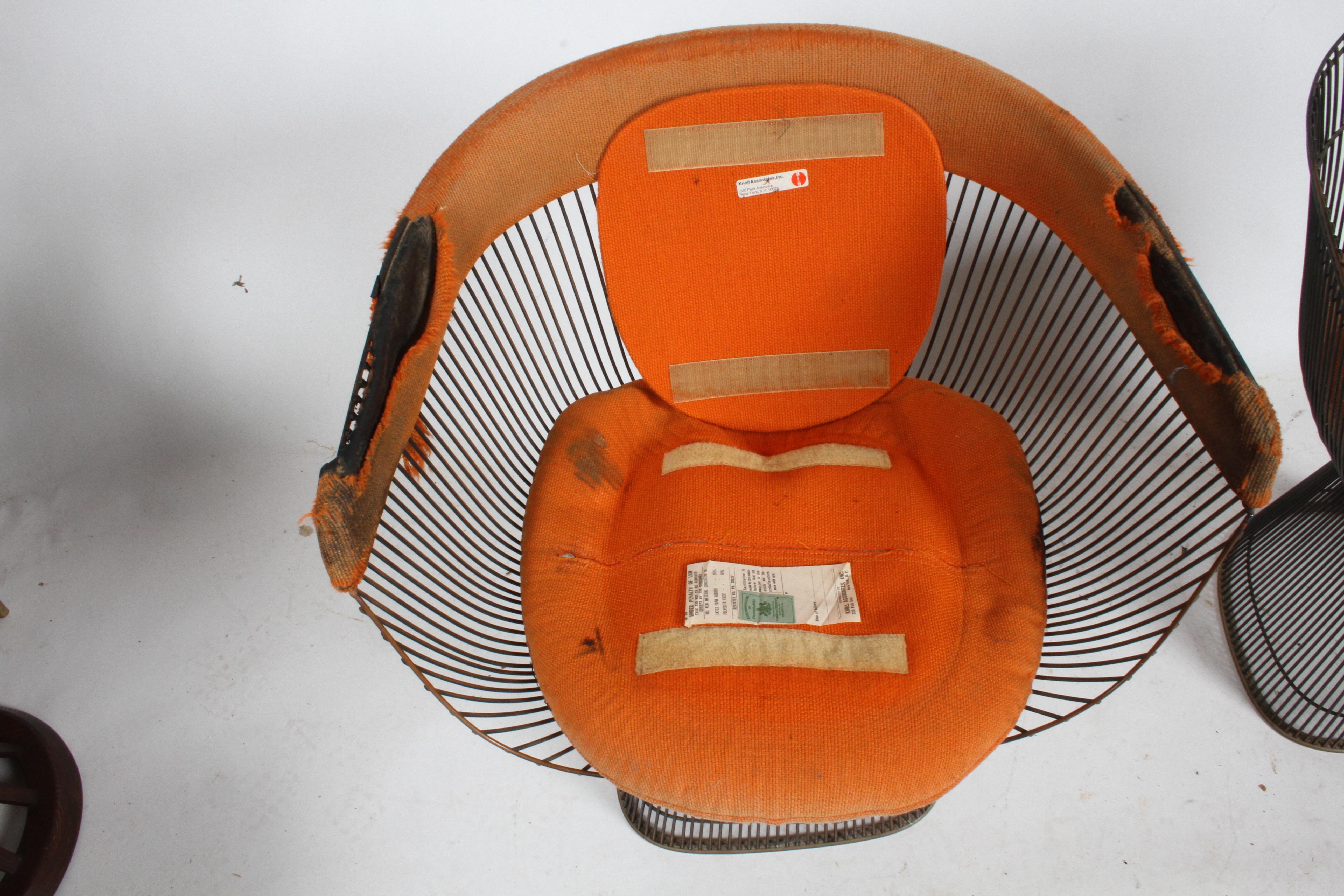 Pair of Warren Platner Bronze Dining Chair for Knoll, Need Restoration 9