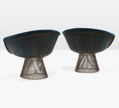 Pair of Warren Platner Bronze Finish Lounge Chairs
