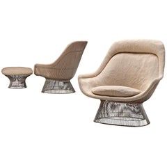Pair of Warren Platner Easy Chairs with Ottoman for Knoll