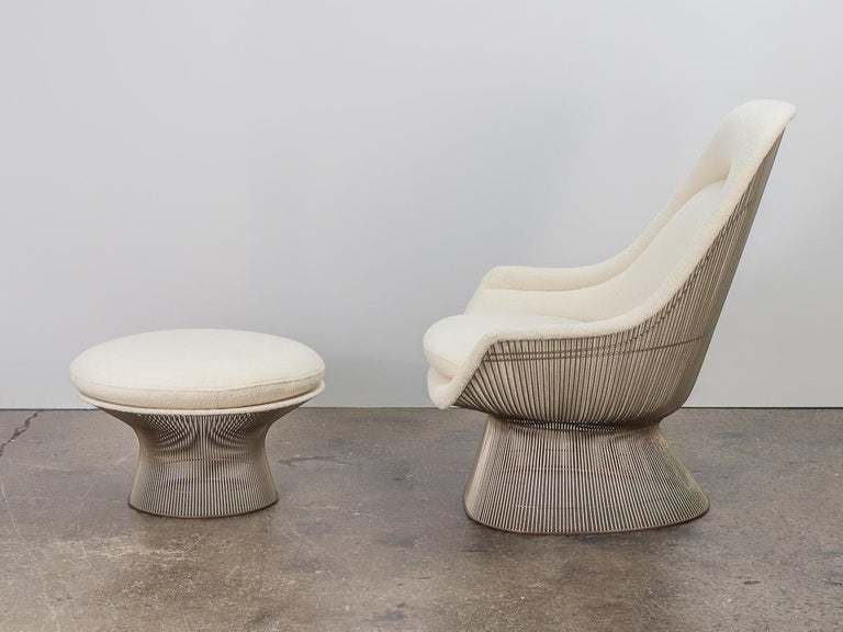 Mid-Century Modern Pair of Warren Platner Easy Lounge Chairs and Ottoman For Sale