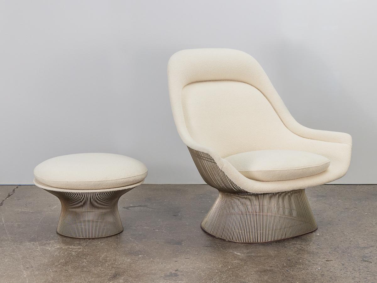 American Pair of Warren Platner Easy Lounge Chairs and Ottoman For Sale