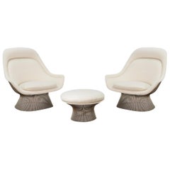 Pair of Warren Platner Easy Lounge Chairs and Ottoman