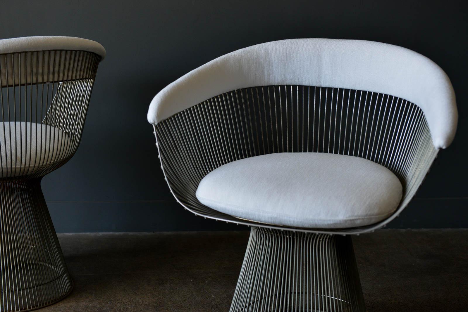 Plated Pair of Warren Platner for Knoll Armchairs, ca. 1970