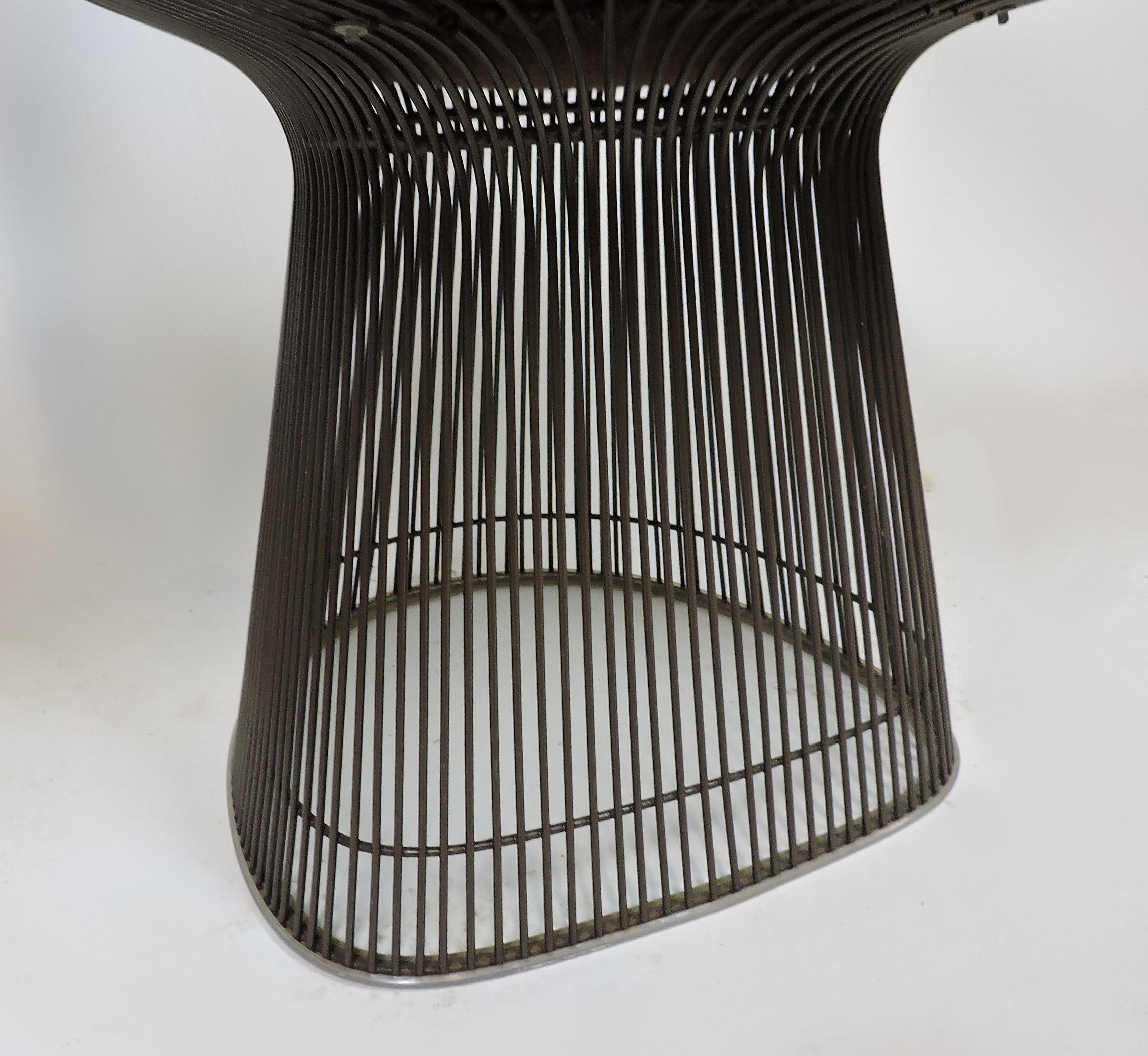 Pair of Warren Platner for Knoll Bronze Wire Dining or Side Chairs 5