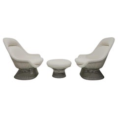Pareja de butacas y otomana Warren Platner para Knoll en Boucle Holly Hunt".