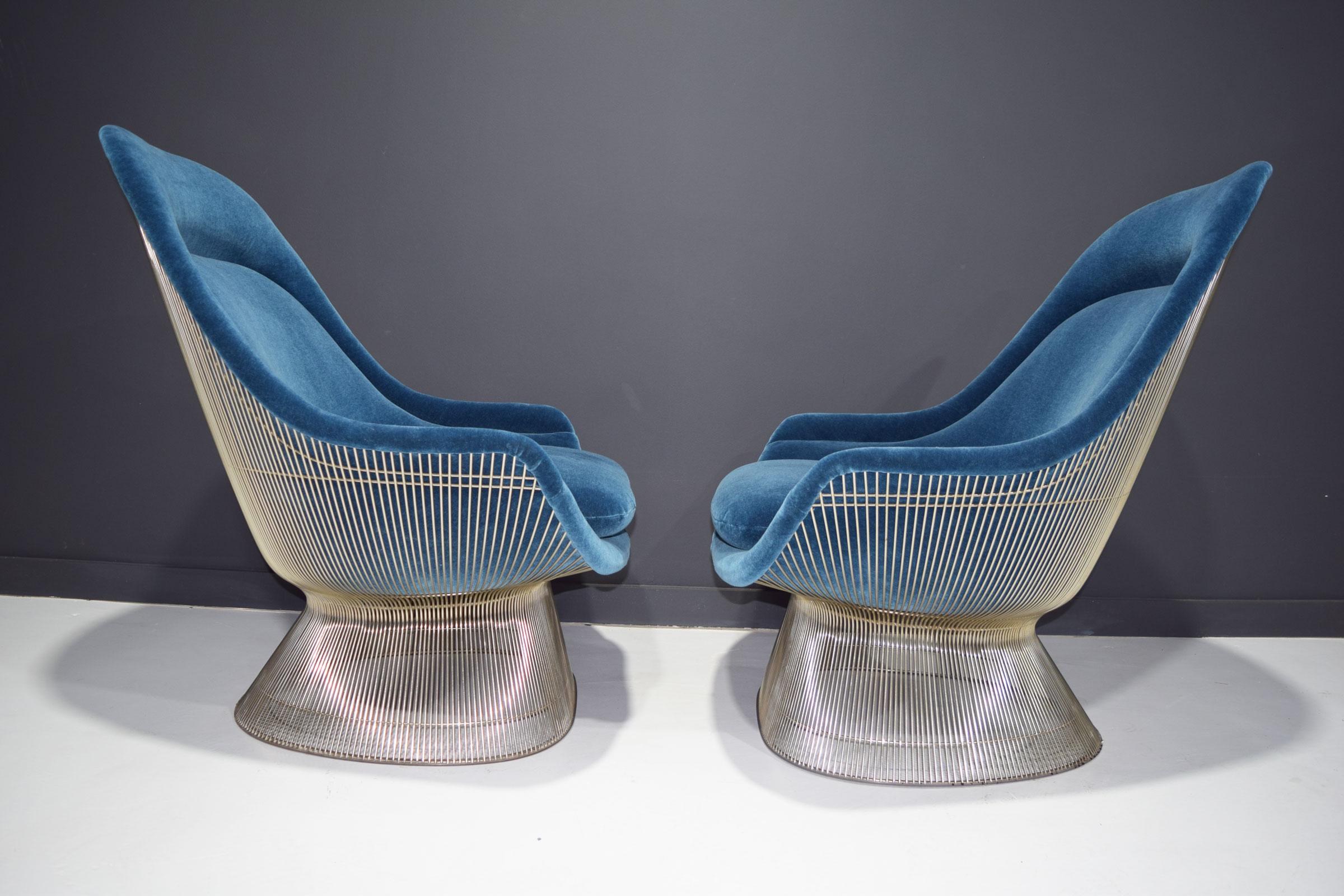 Warren Platner's iconic Easy chair for Knoll. We have reupholstered this in a high-quality mohair.