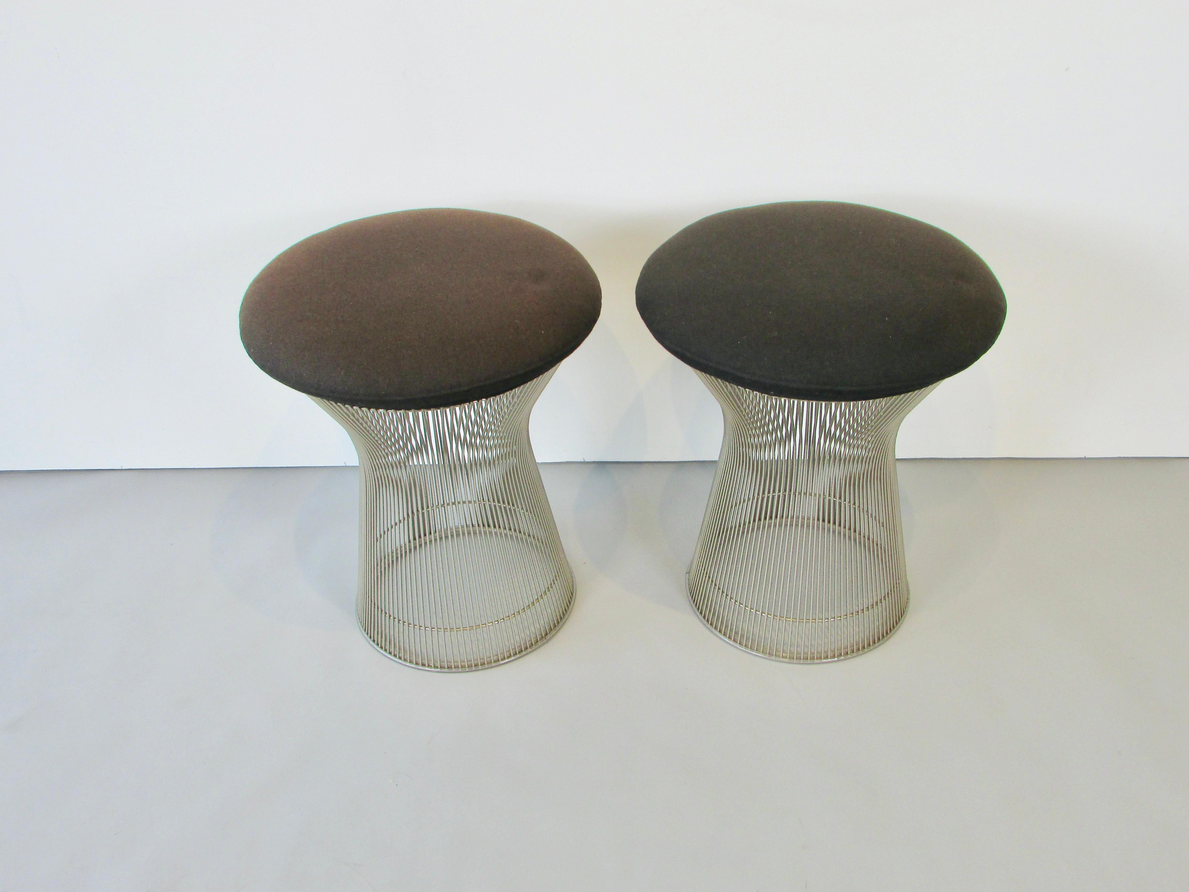 American Pair of Warren Platner for Knoll Polished Nickel Stools