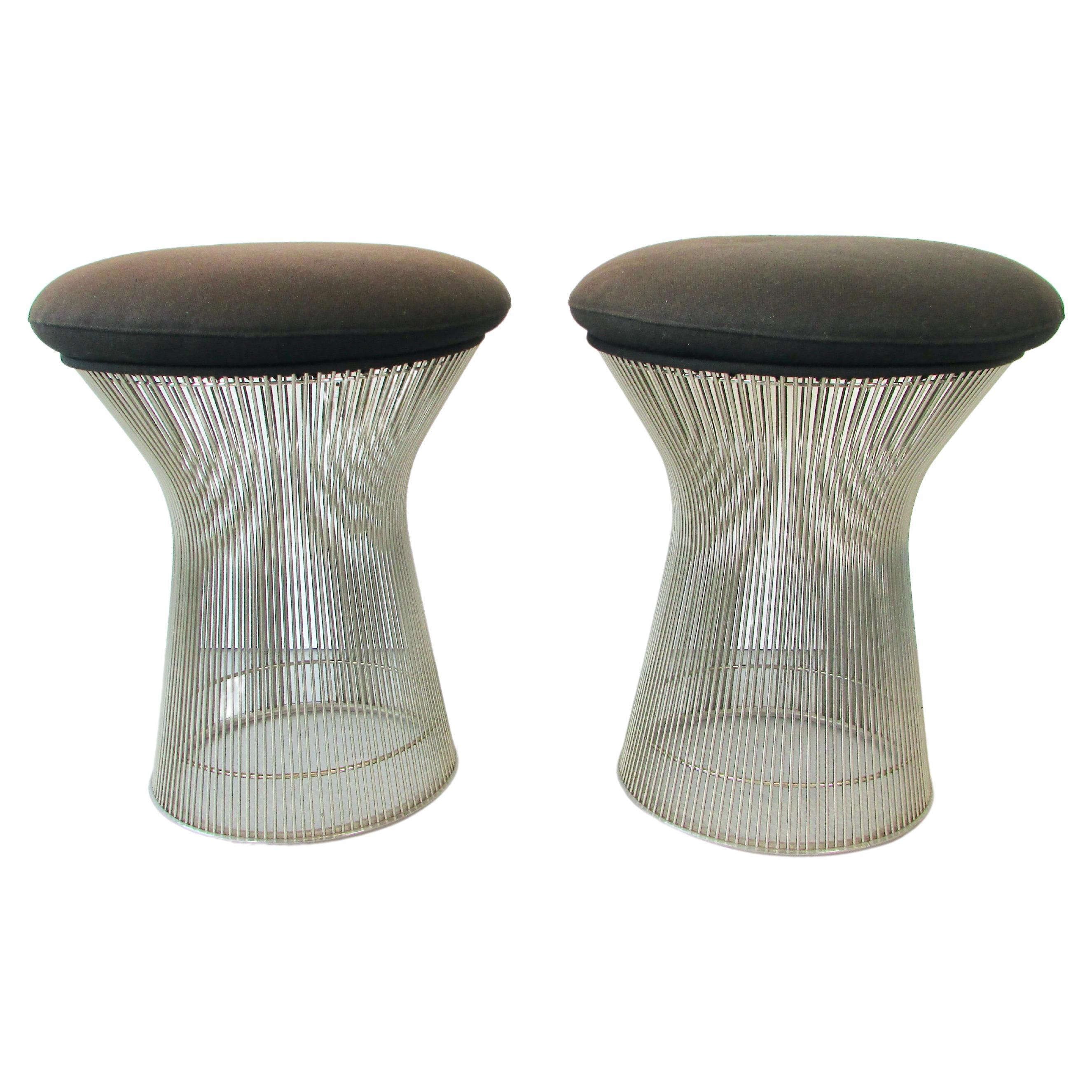 Pair of Warren Platner for Knoll Polished Nickel Stools