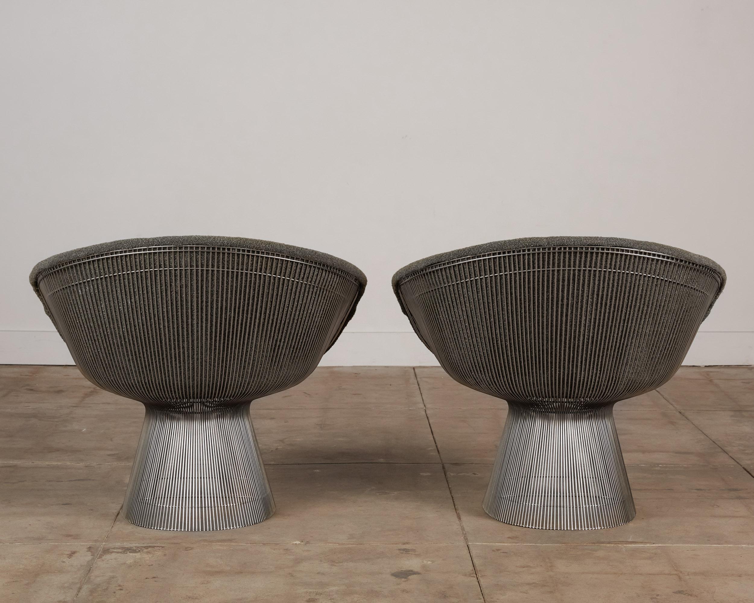 American Pair of Warren Platner for Knoll Wire Frame Lounge Chairs