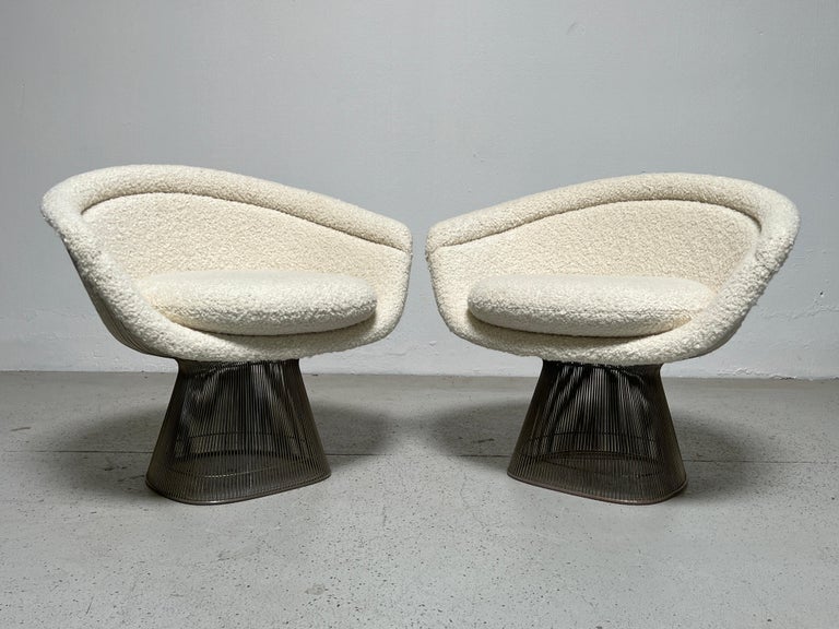 Pair of Warren Platner Lounge Chairs for Knoll In Good Condition For Sale In Dallas, TX