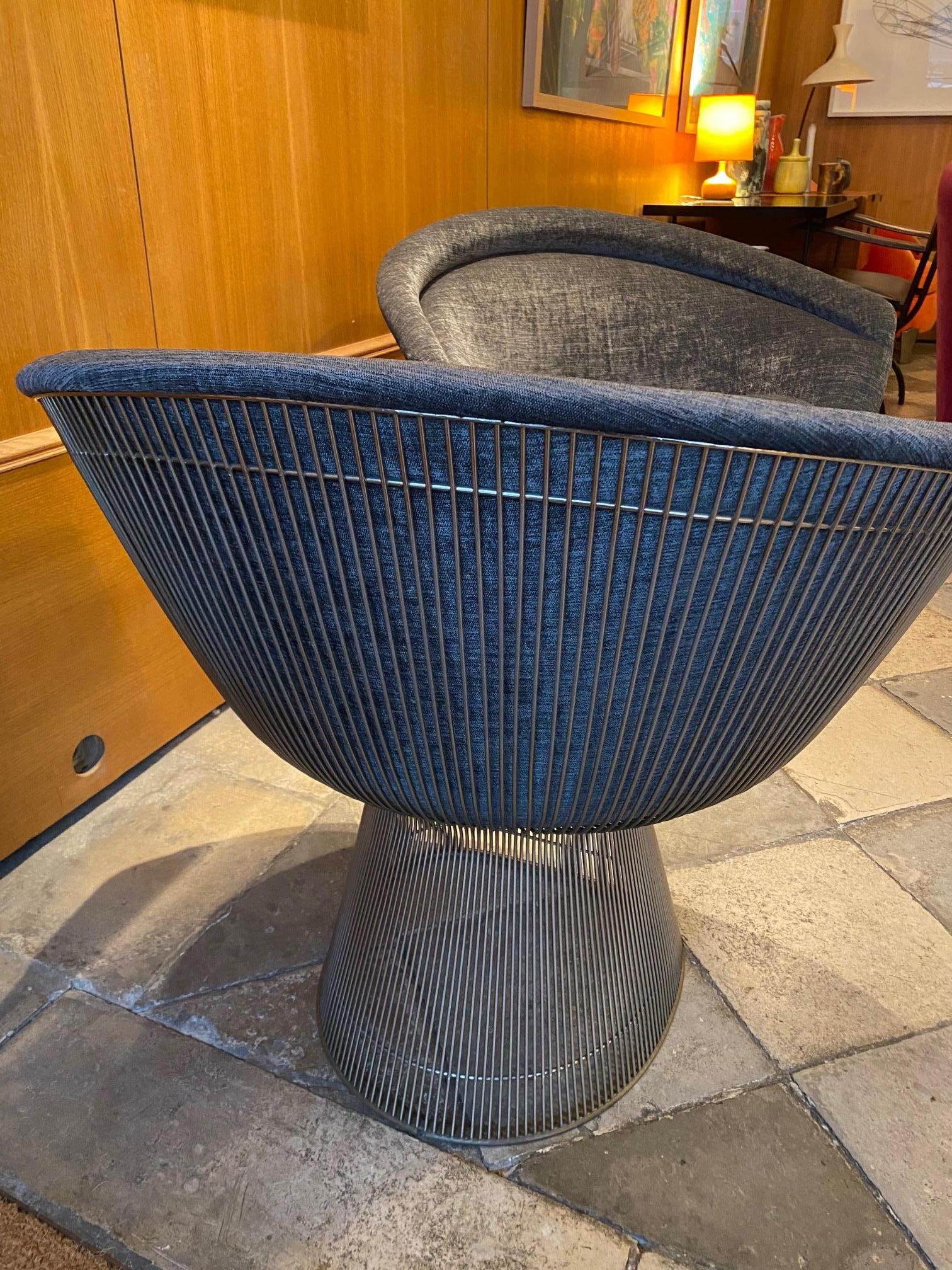 Steel Pair of Warren Platner Lounge Chairs for Knoll For Sale