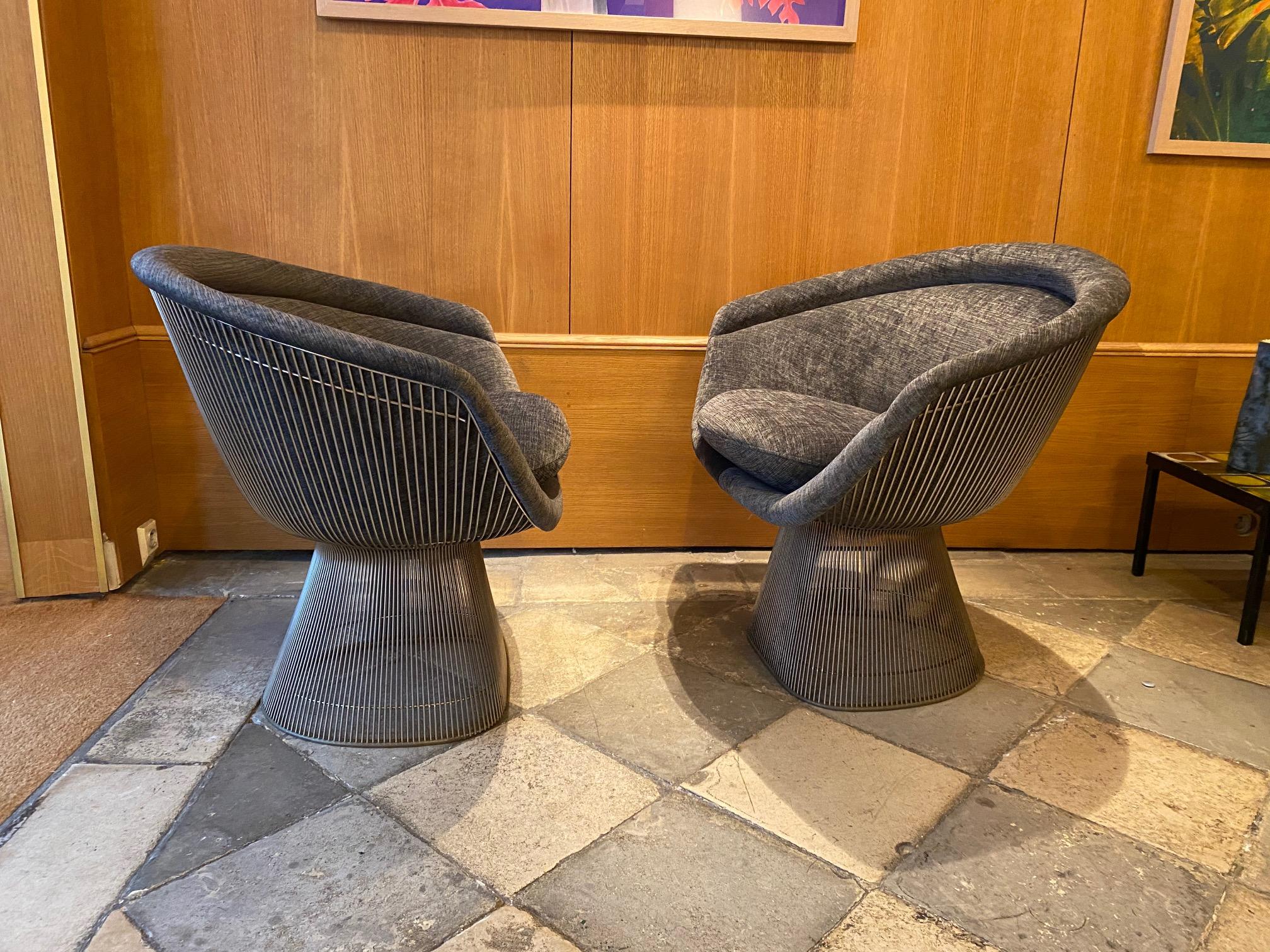 Pair of Warren Platner Lounge Chairs for Knoll For Sale 2