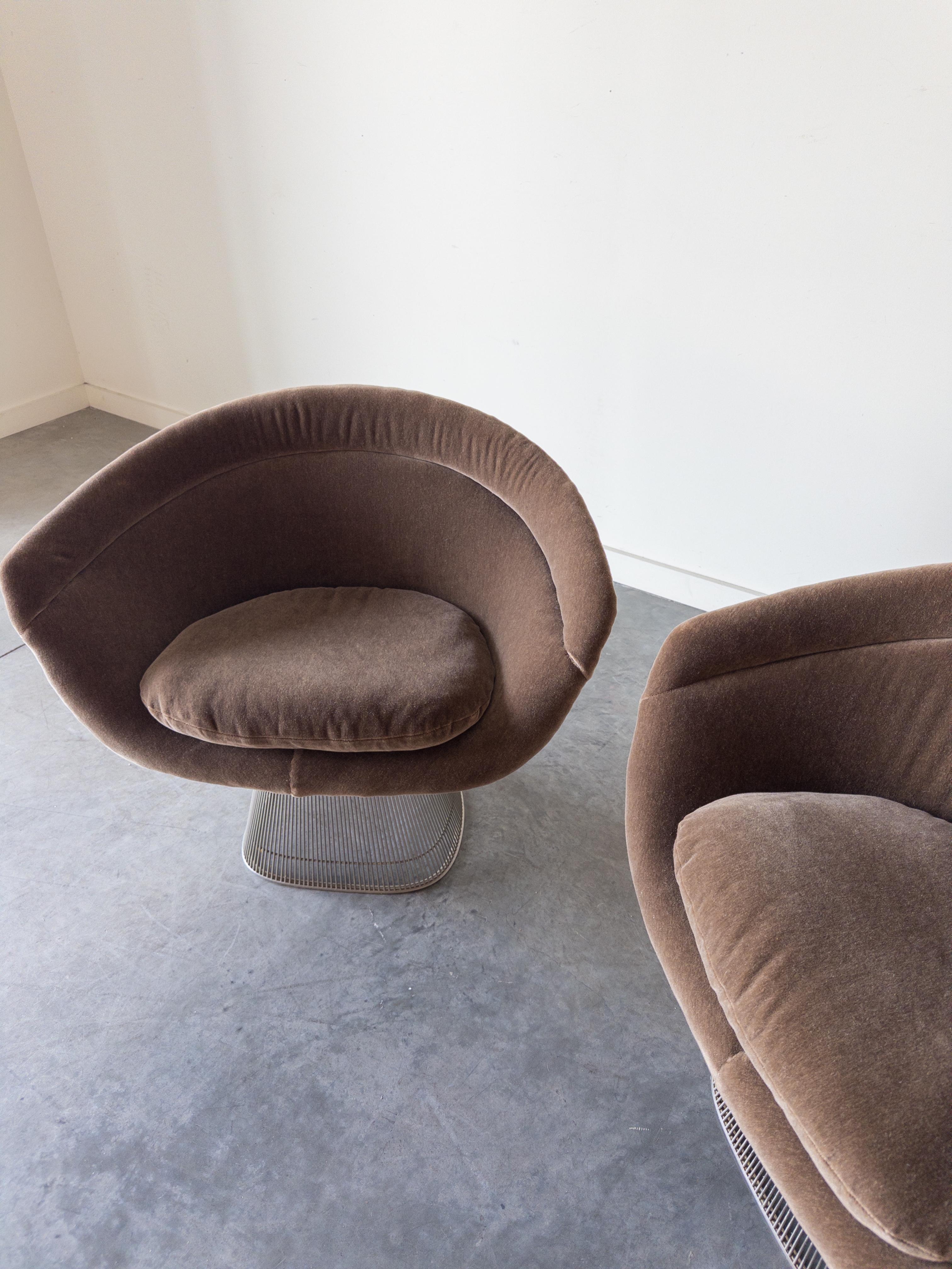 American Pair of Warren Platner Lounge Chairs for Knoll International, 1980s For Sale