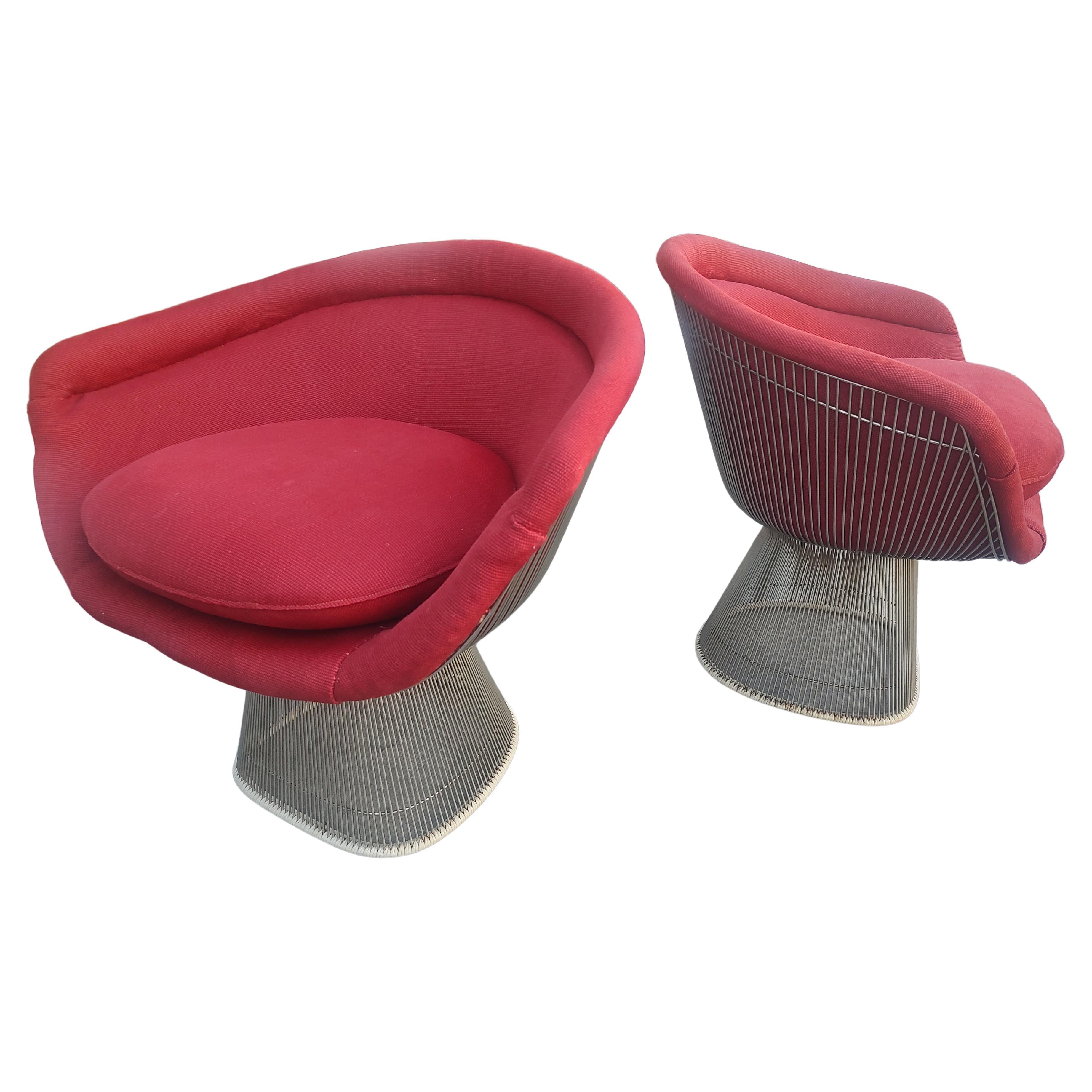 Pair of Warren Platner Mid Century Modern Lounge Chairs for Knoll C1965 For Sale