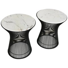Pair of Warren Platner Side Tables for Knoll, with Carrara Marble